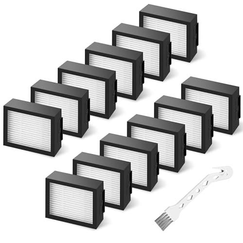 High Efficiency Filter Replacement Set for I-Robot Roomba E, I & J Series - Compatible with I7, I3, E5, E6, E7, I4, I6, I8 - 12 Pack Filters + Cleaning Brush