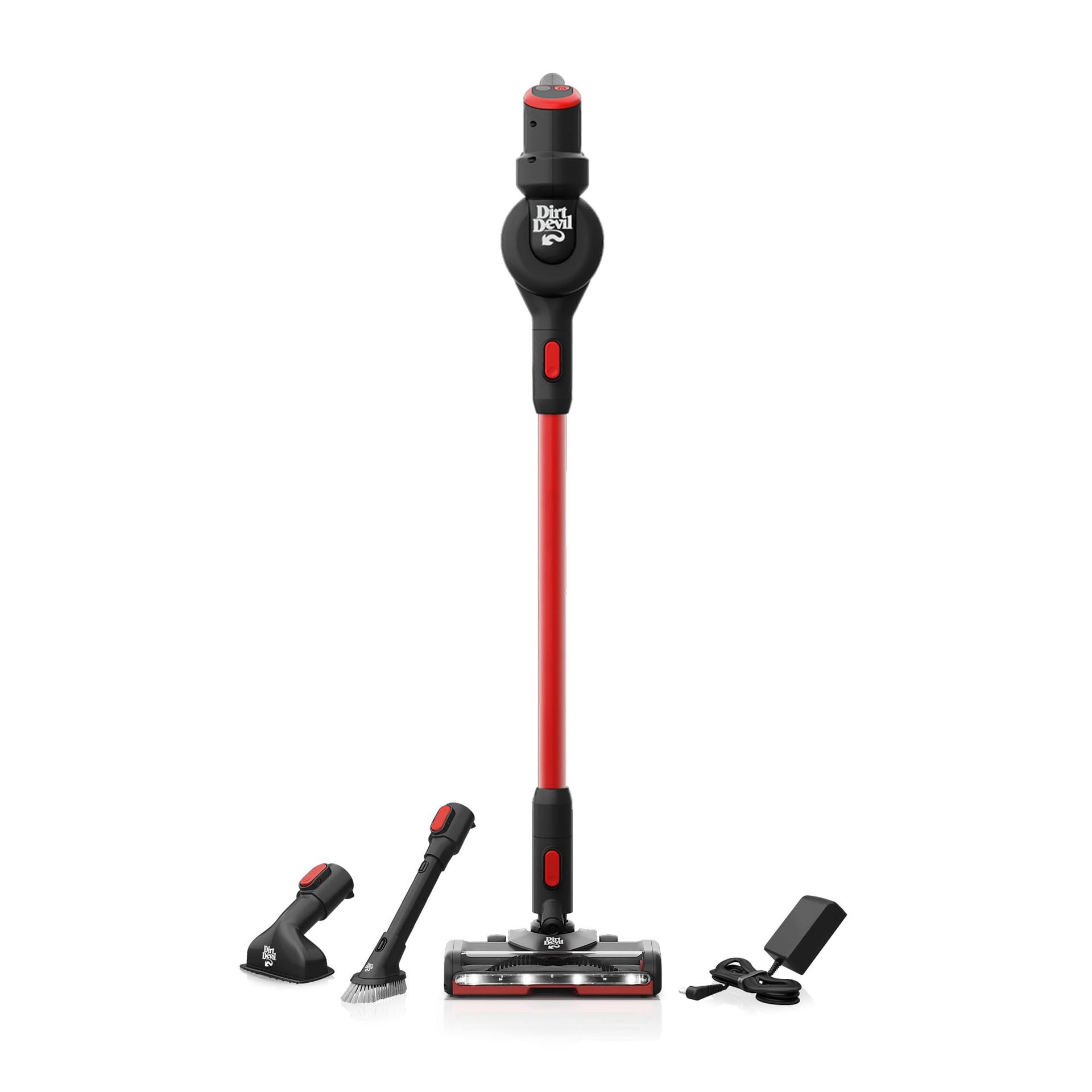 Dirt Devil Self-Standing Cordless Stick Vacuum Cleaner for Carpet and Hard Floors with LED Headlights, Lightweight Design, Powerful Suction - BD57000V, Black