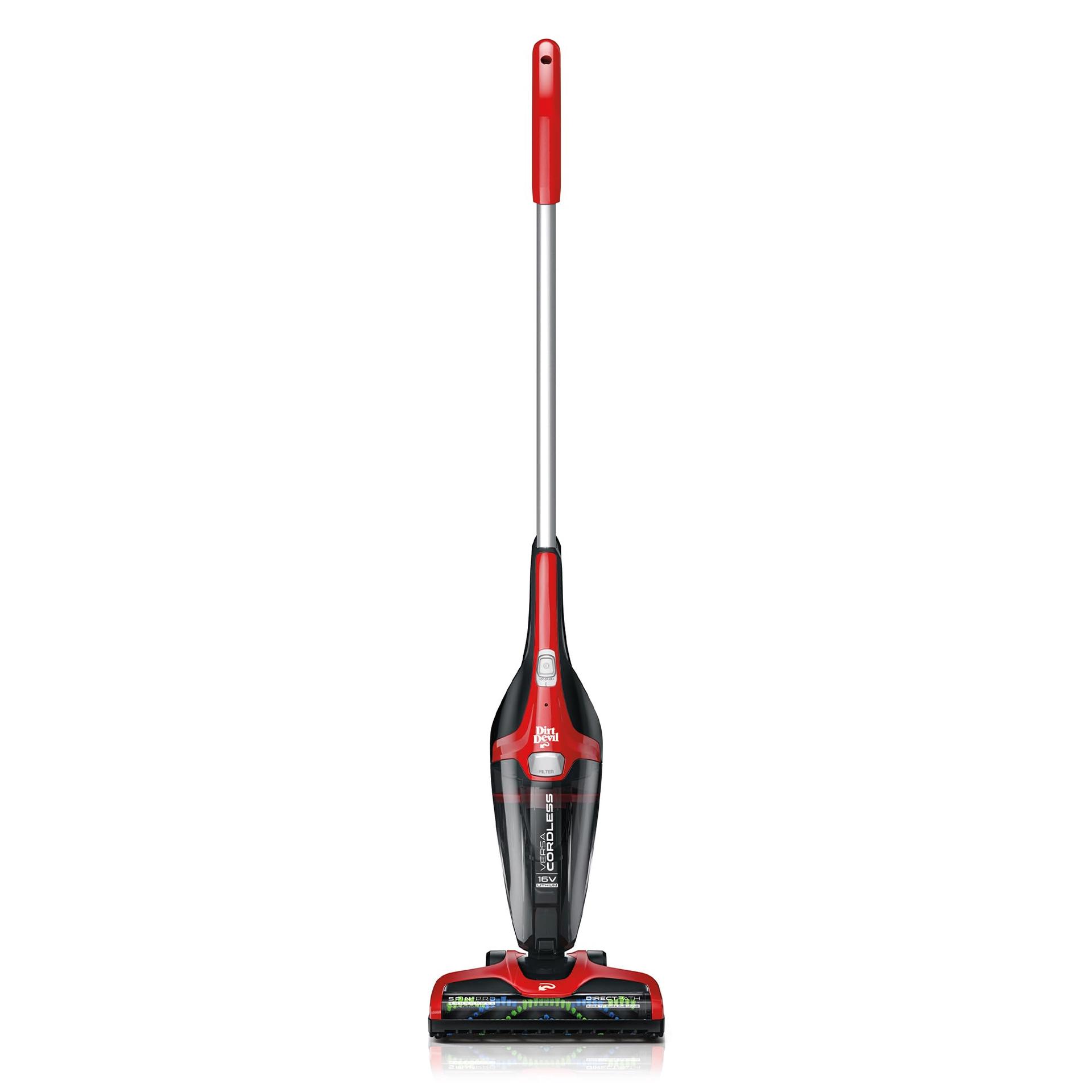 Dirt Devil 3-In-1 Versa Stick Cordless Vacuum Cleaner with Spin3Pro Brush Roll, Red