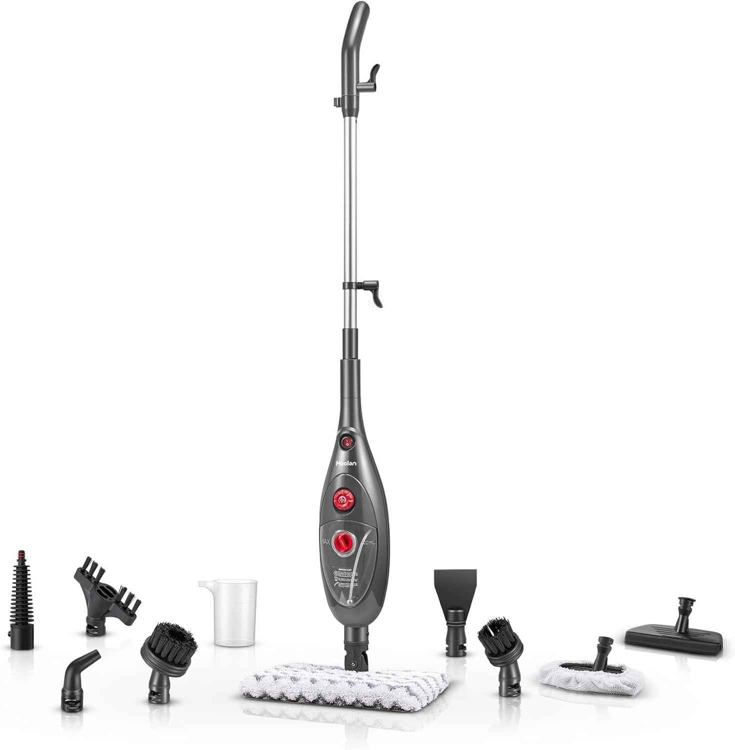 12-In-1 High Temperature Steam Mop Floor Cleaner for Tile and Hardwood Floors with Handheld Steam Cleaner