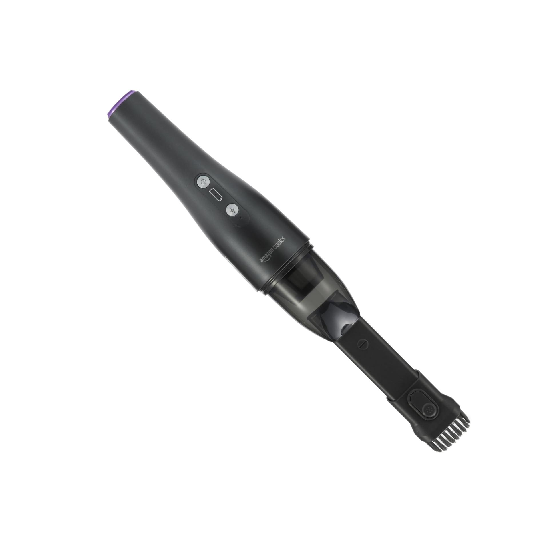 Amazon Basics Black Cordless Handheld Vacuum Cleaner, USB Chargeable - Portable and Lightweight Handheld Vacuum for Everyday Cleaning