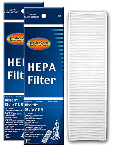EnviroCare Premium HEPA Filtration Vacuum Cleaner Post Motor Filter for Bissell Style 7, 9, & 16 Upright Vacuums (Pack of 2)