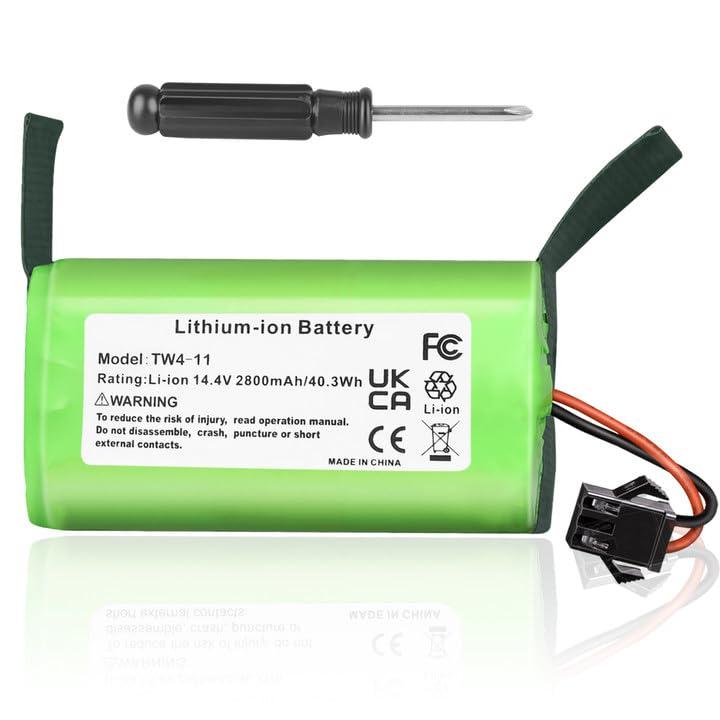 Kunlun 14.4V 2800mAh Lithium-Ion Battery Replacement for Eufy and Ecovacs Robot Vacuums