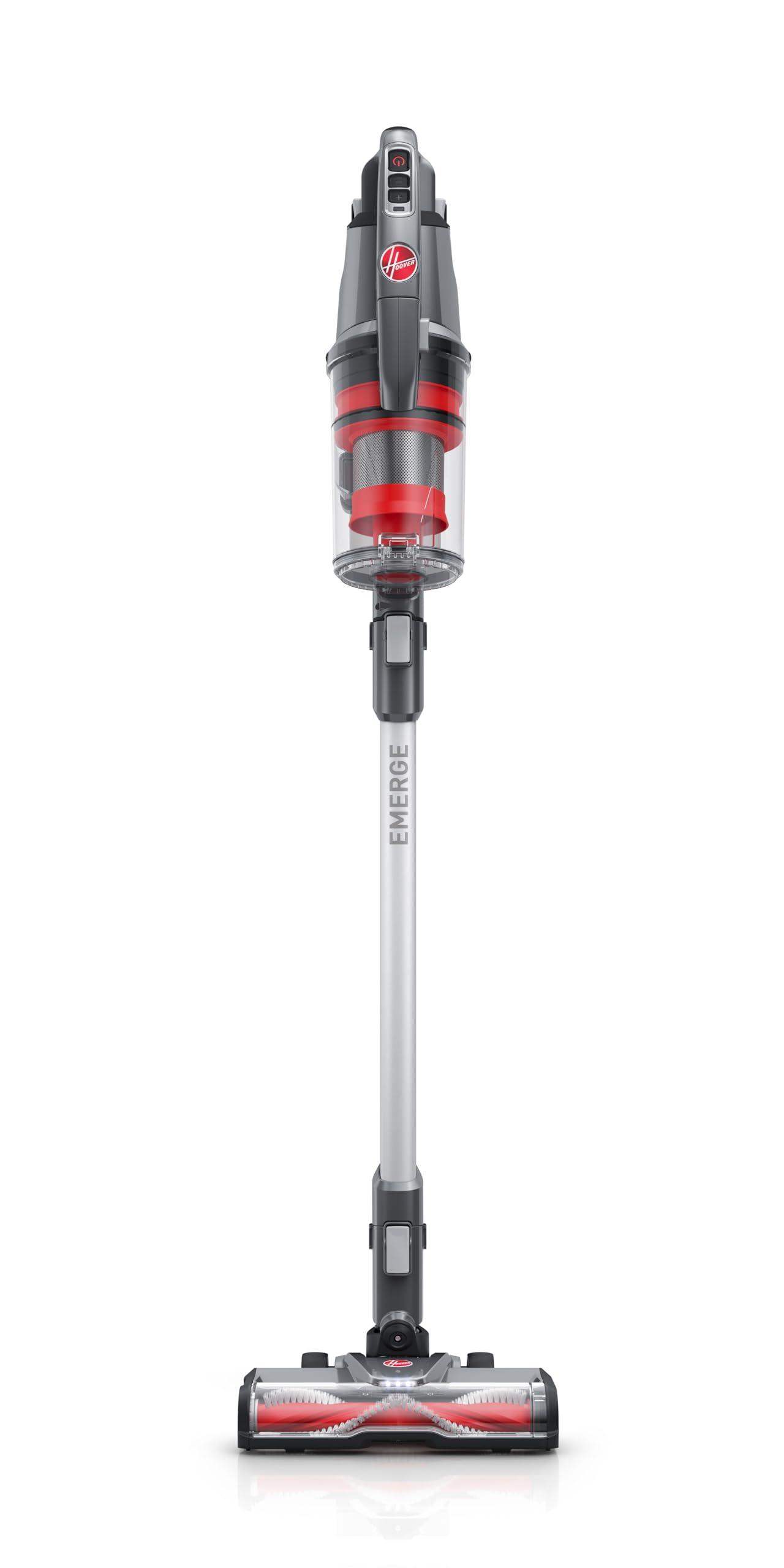 Lightweight Cordless Stick Vacuum Cleaner with Powerful Suction and Above Floor Cleaning - Hoover Onepwr Windtunnel Emerge BH53605V, Silver