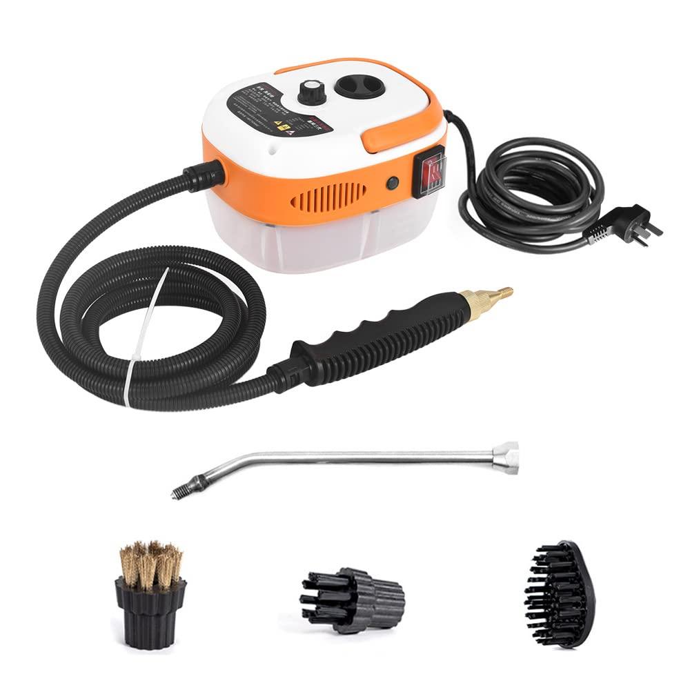 Portable 2500W Handheld Steam Cleaner with High Temperature & Pressure Steam - Orange