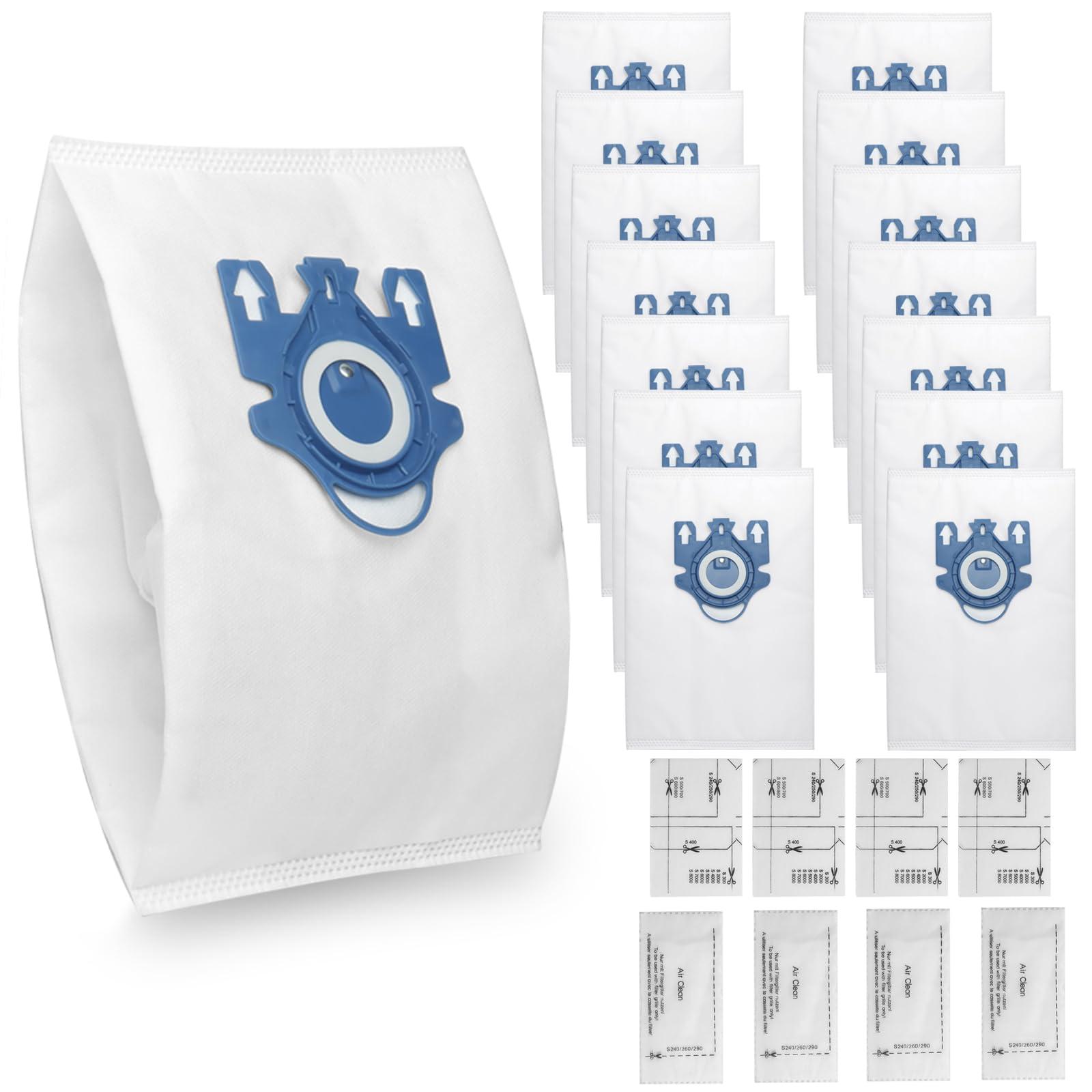 14-Pack 3D Airclean GN Vacuum Bags for Miele Classic C1, Complete C1, C2, C3 - Includes 4 MP Filters, 4 AC Filters