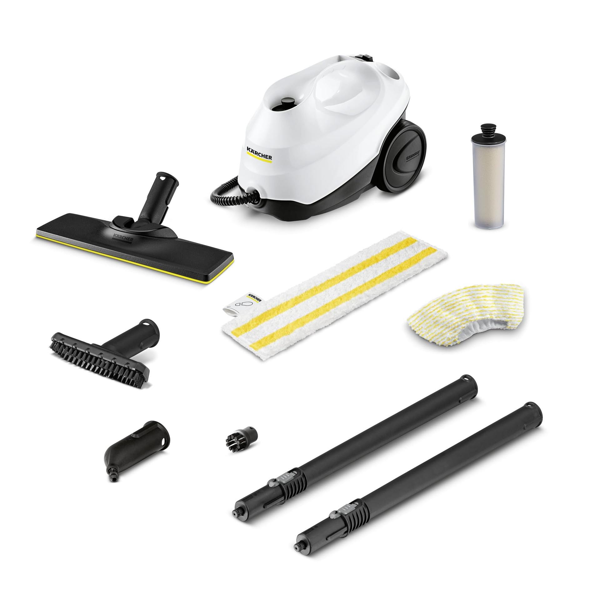 Kärcher SC3 EasyFix Steam Cleaner - Chemical-Free Multi Purpose Power Steamer for Grout, Tile, Hard Floors, Appliances - White