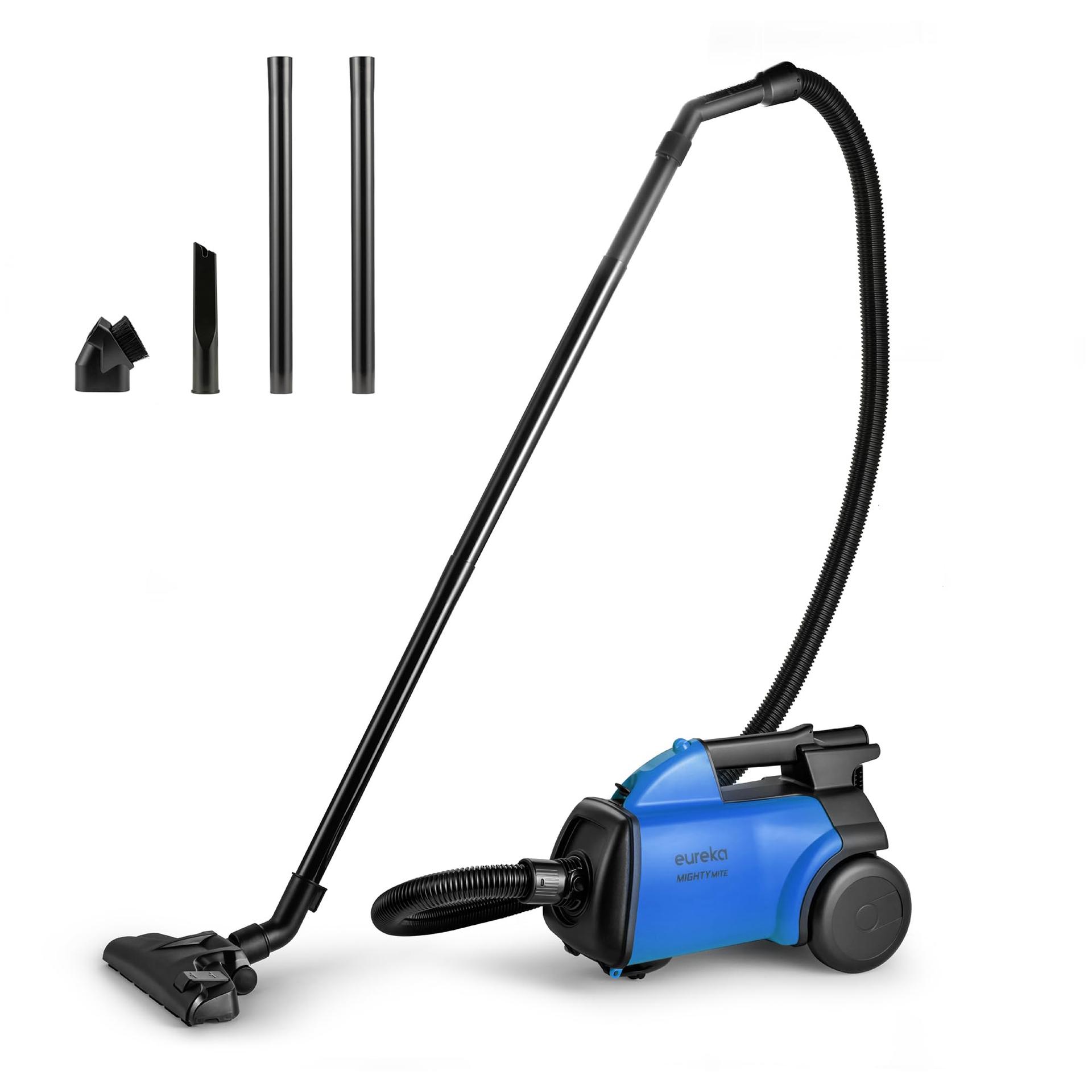 Eureka Mighty Mite Bagged Canister Vacuum Cleaner for Carpets and Hard Floors, Blue (3670H) with 2 Bags