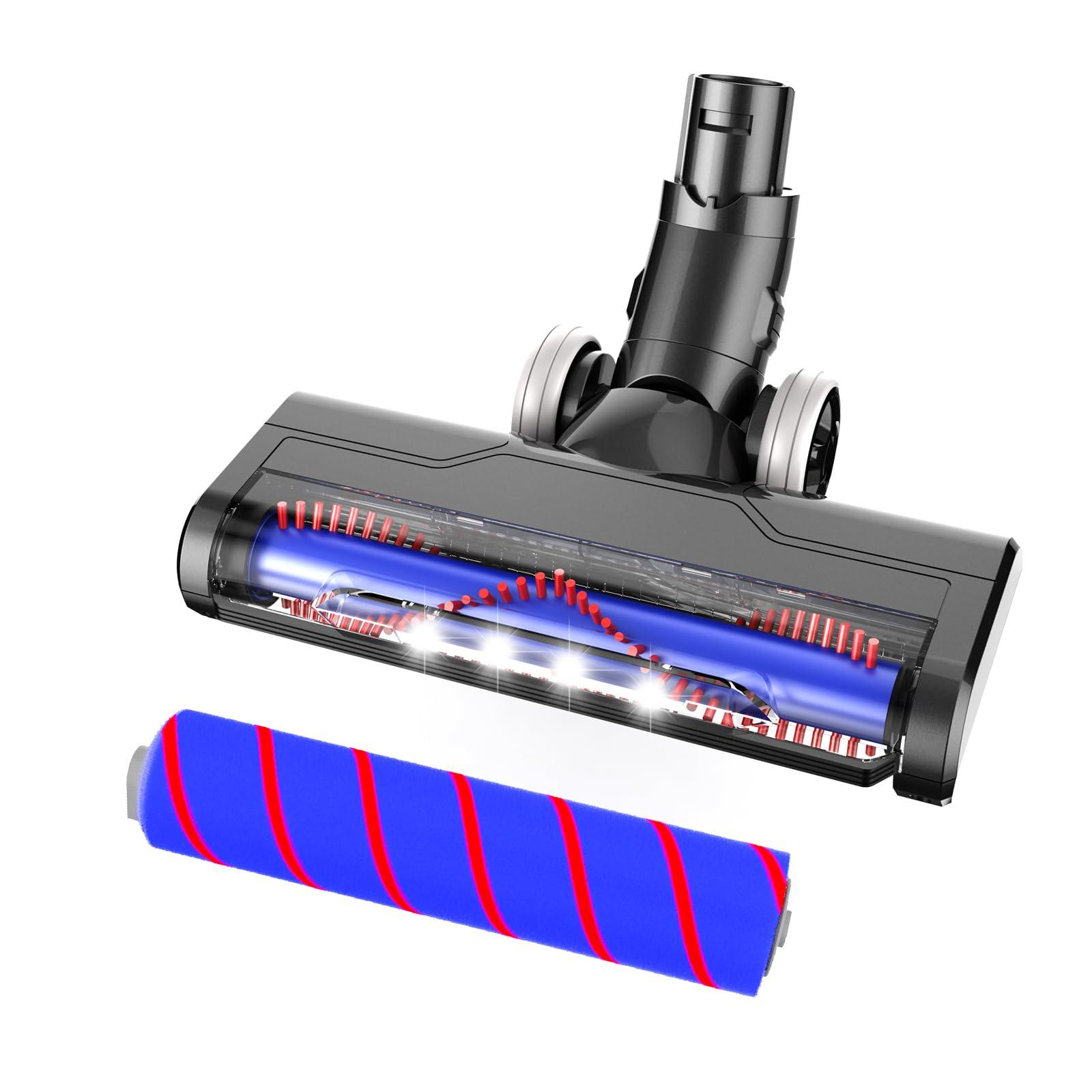 Motorized Brush Headlights Attachment for Dyson V6 Series DC59 DC62 Vacuum Cleaner - Soft & PP Bristles Rollers, Wood Floor & Carpet Cleaning Compatibility