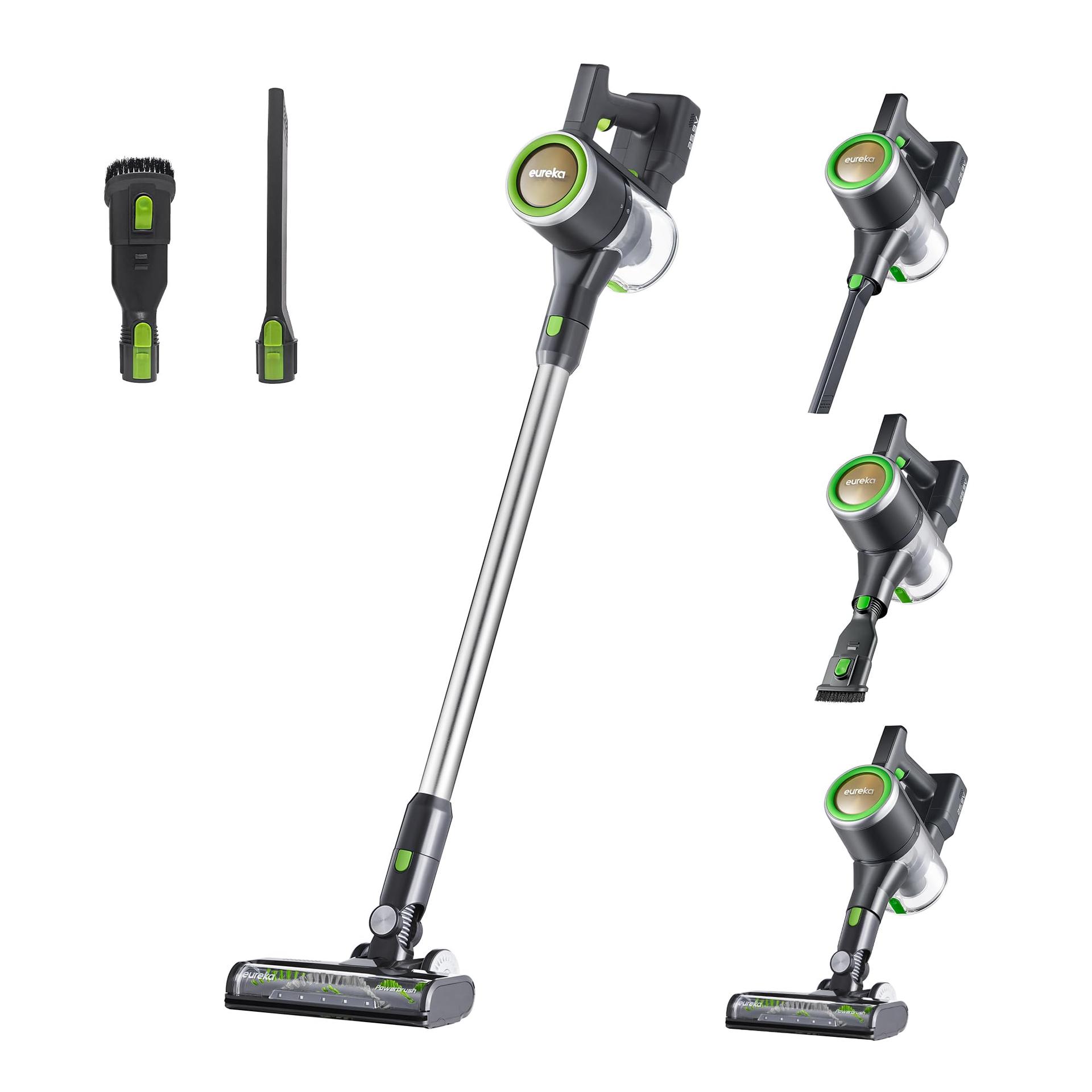 Eureka RapidClean Ultra Cordless Stick Vacuum Cleaner - Lightweight & Powerful Handheld Vacuum for Hard Floors, Rechargeable with Efficient Suction - NEC370GR Moss Green