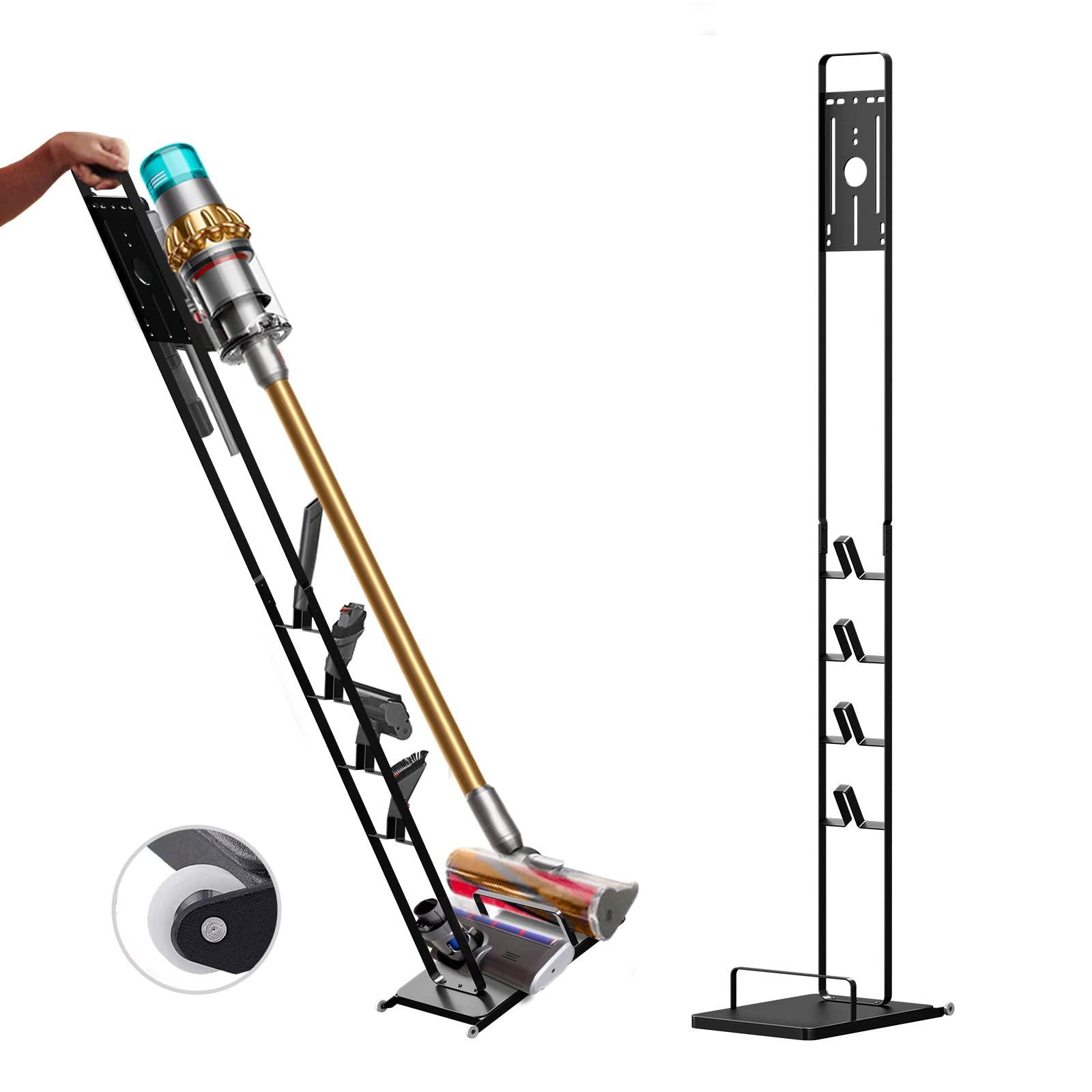 Foho Vacuum Stand for Dyson Cordless Stick Vacuums | Metal Storage Holder with Wheels
