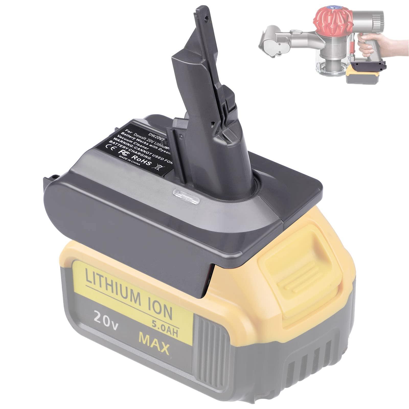 Dyson V7 Battery Adapter Converter for DeWalt 20V Lithium Battery - Compatible with Animal Absolute Fluffy Hepa Cordless Stick Vacuum Cleaners (Adapter Only)