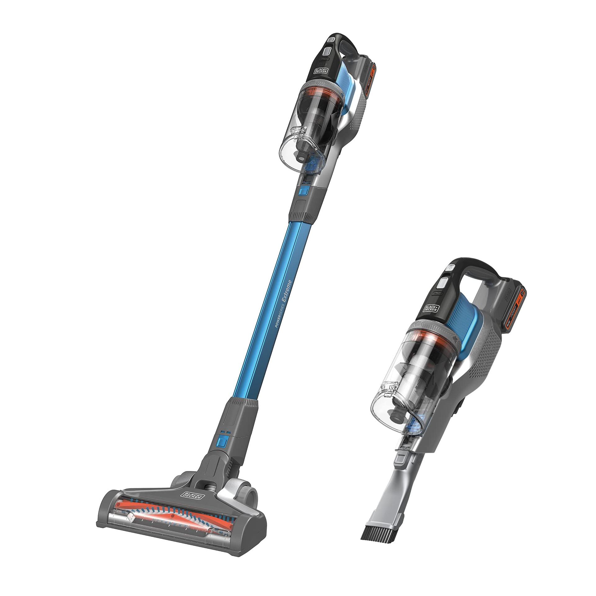 Lightweight Black+Decker Powerseries Extreme Cordless Stick Vacuum Cleaner for Pet Hair Cleaning, Blue (BSV2020G)