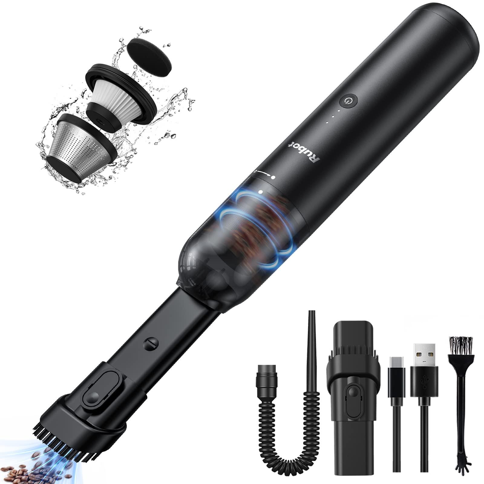 Rubot Cordless Handheld Vacuum Cleaner - Mini Car Vacuum with 16000Pa Powerful Suction, USB Charging, Lightweight Handheld Vacuum for Home, Car, and Office (Black P12)