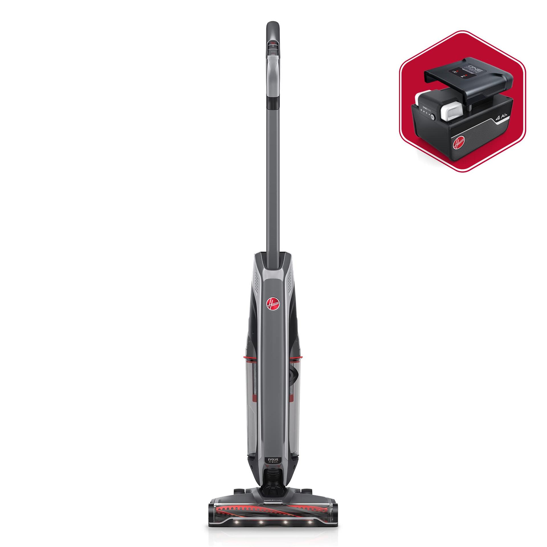 Hoover Onepwr Evolve Pet Elite Cordless Upright Vacuum Cleaner | Lightweight & Powerful Pet Hair Vacuum for Carpets & Hard Floors | Tangle Guard Brush Roll, Bh53801V, Black