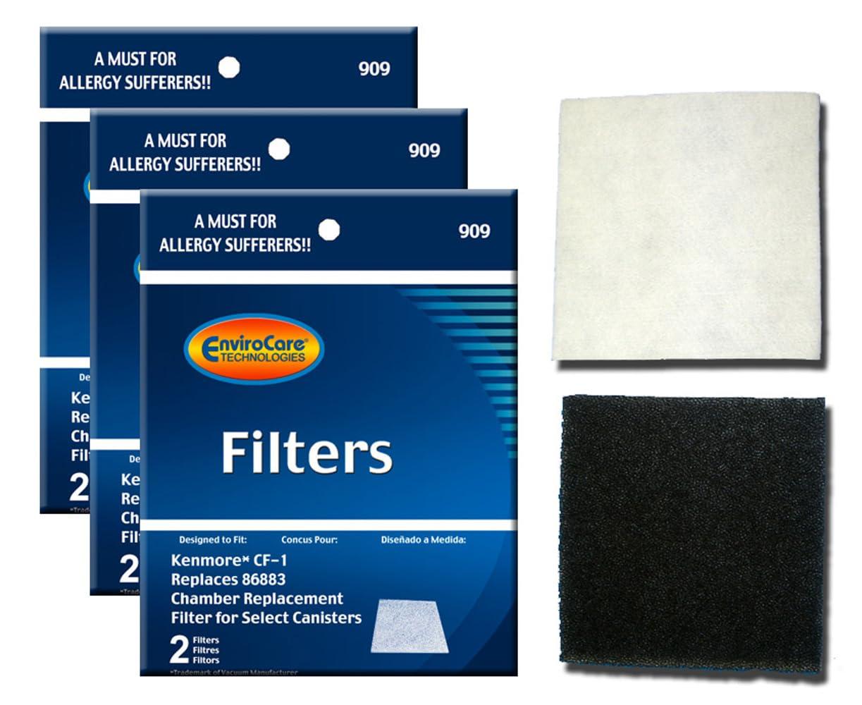 Envirocare Premium Replacement Vacuum Cleaner Filters for Kenmore & Panasonic Canister Vacuums, 6 Pack