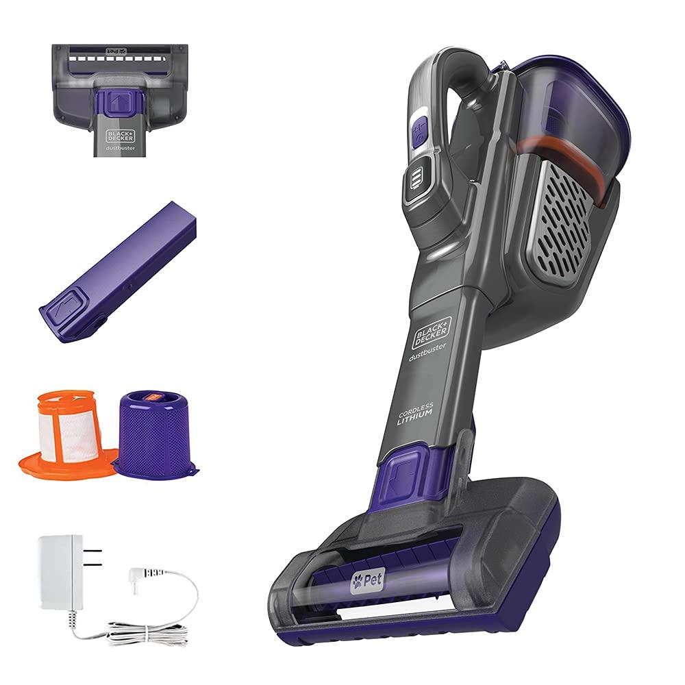 Black+Decker Furbuster Advancedclean+ Cordless Pet Handheld Vacuum - Home, Pet, and Car Vacuum Cleaner (HHVK515JP07)