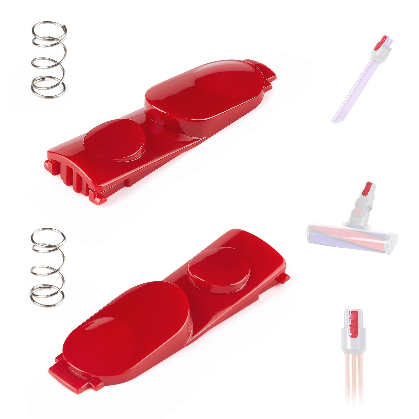Red Clip 2 Pack Replacement for Dyson V7 V8 V10 V11 V15 Vacuum Cleaner - Wand Tube/Cleaner Head Clip Latch Tab Button with Spring