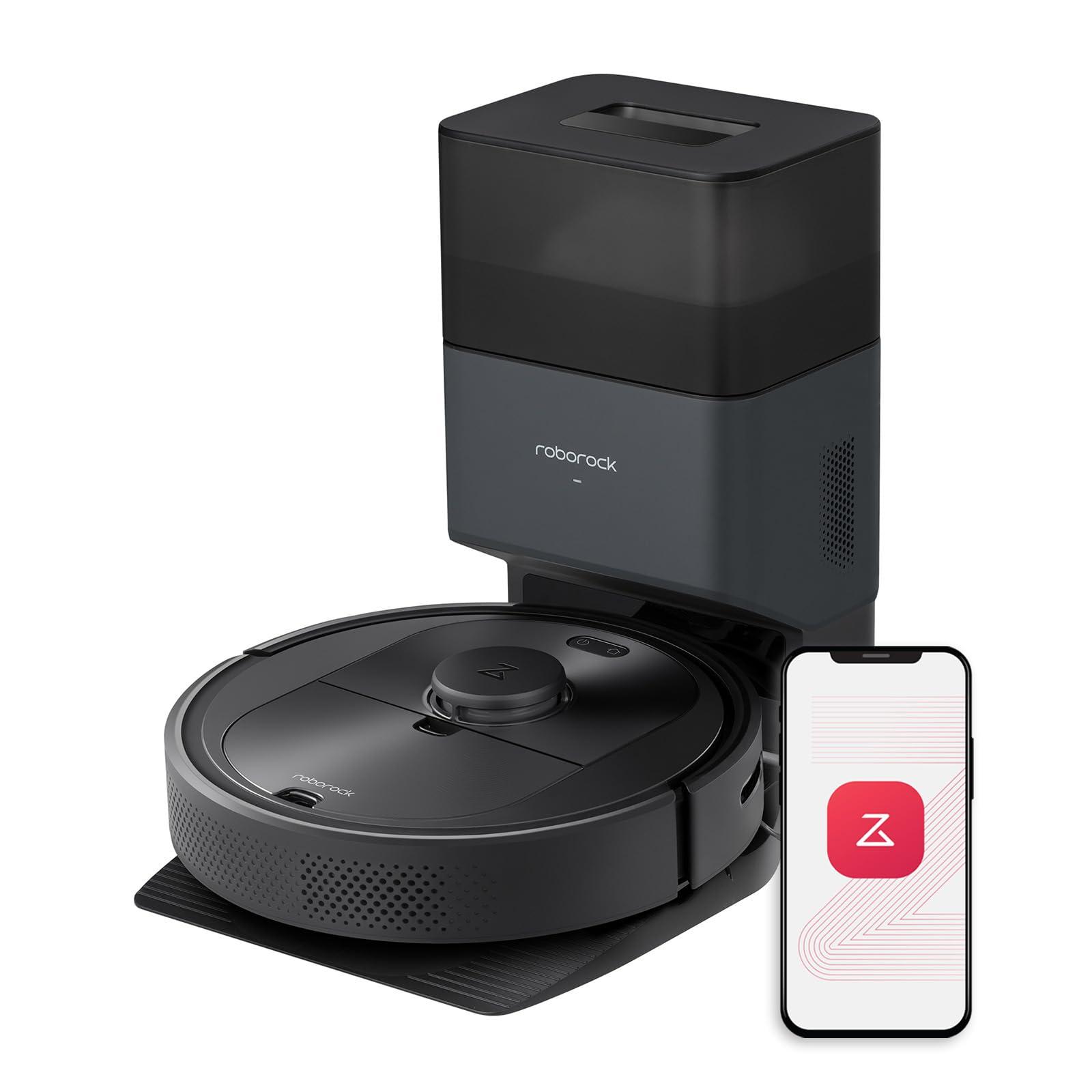 Smart Roborock Q5+ Robot Vacuum with Self-Empty Dock, 2700Pa Max Suction, 180Mins Max Run-Time, Alexa Compatible - Ideal for Hard Floors, Carpets, and Pet Hair