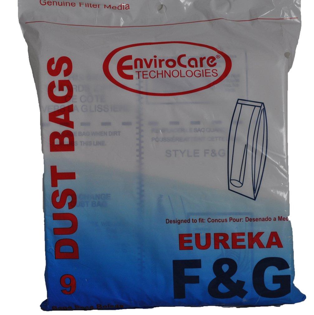 Envirocare Replacement Premium Vacuum Cleaner Dust Bags for Eureka F&G Uprights - Pack of 9 Bags