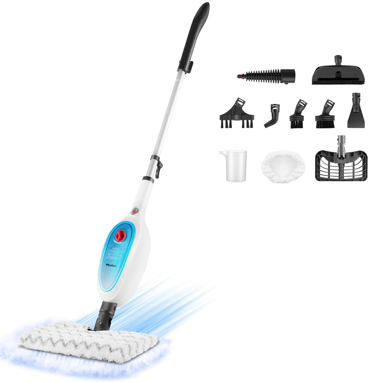 10-In-1 Multipurpose Powerful Steam Mop for Hardwood, Tile, Laminate Floors with 11 Accessories