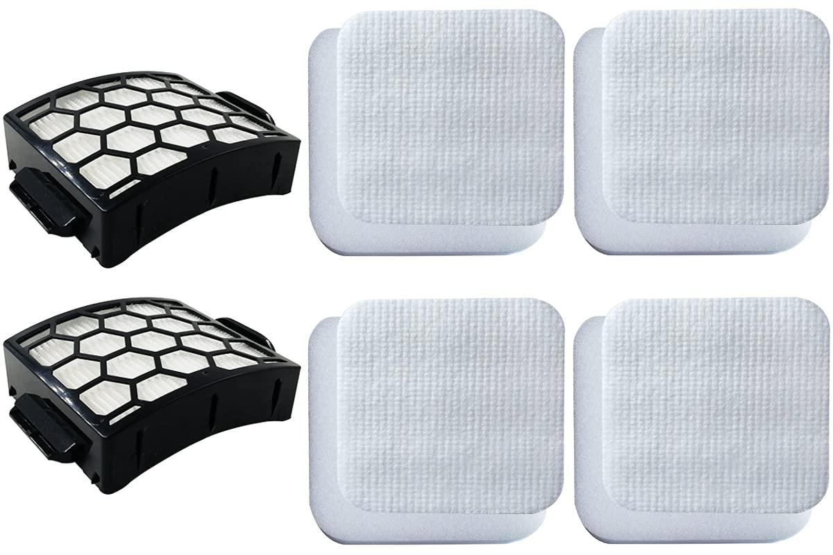 Replacement Filters Compatible with Shark Rotator Navigator Lift-Away Adv Duoclean Powerfins Upright Vacuum Models - 4 Foam, 4 Felt, 2 HEPA (XFFK320, XHF320)