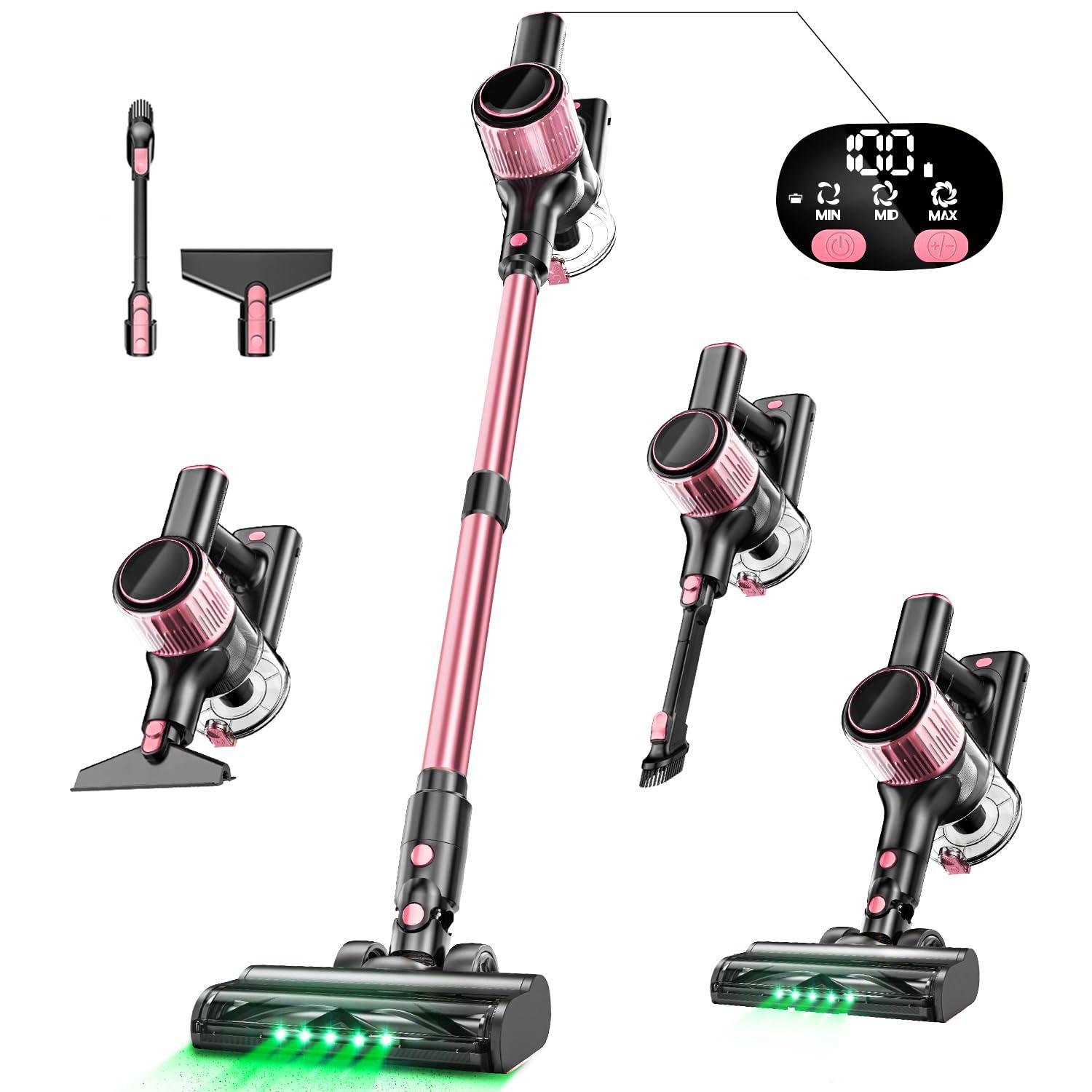 Powerful Cordless Stick Vacuum Cleaner with 30Kpa Suction, 8-In-1 Upgraded Features and 40Min Runtime