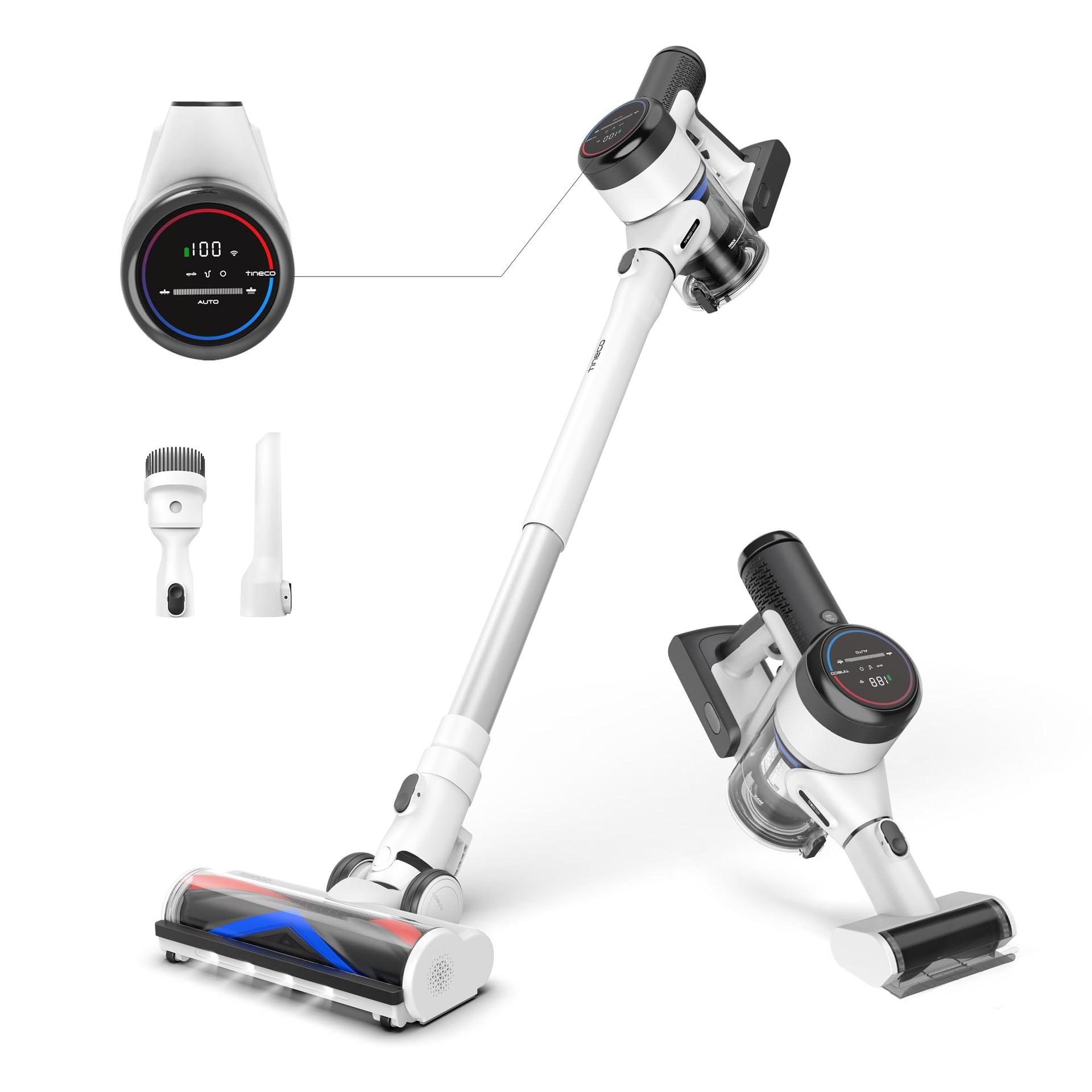 Tineco Pure One S15 Pet Cordless Vacuum Cleaner with Anti-Tangle Brush and LED Headlights