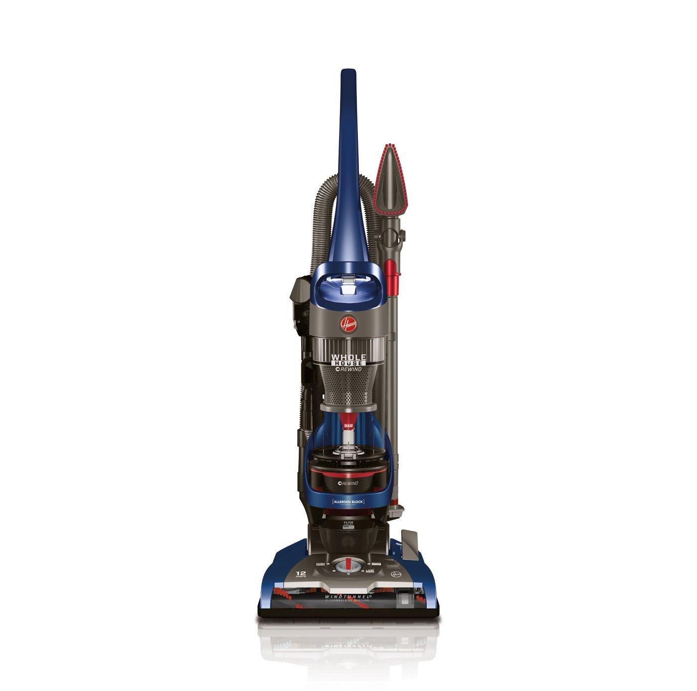 Hoover Windtunnel 2 Whole House Rewind Corded Bagless Upright Vacuum Cleaner with HEPA Filtration - Blue