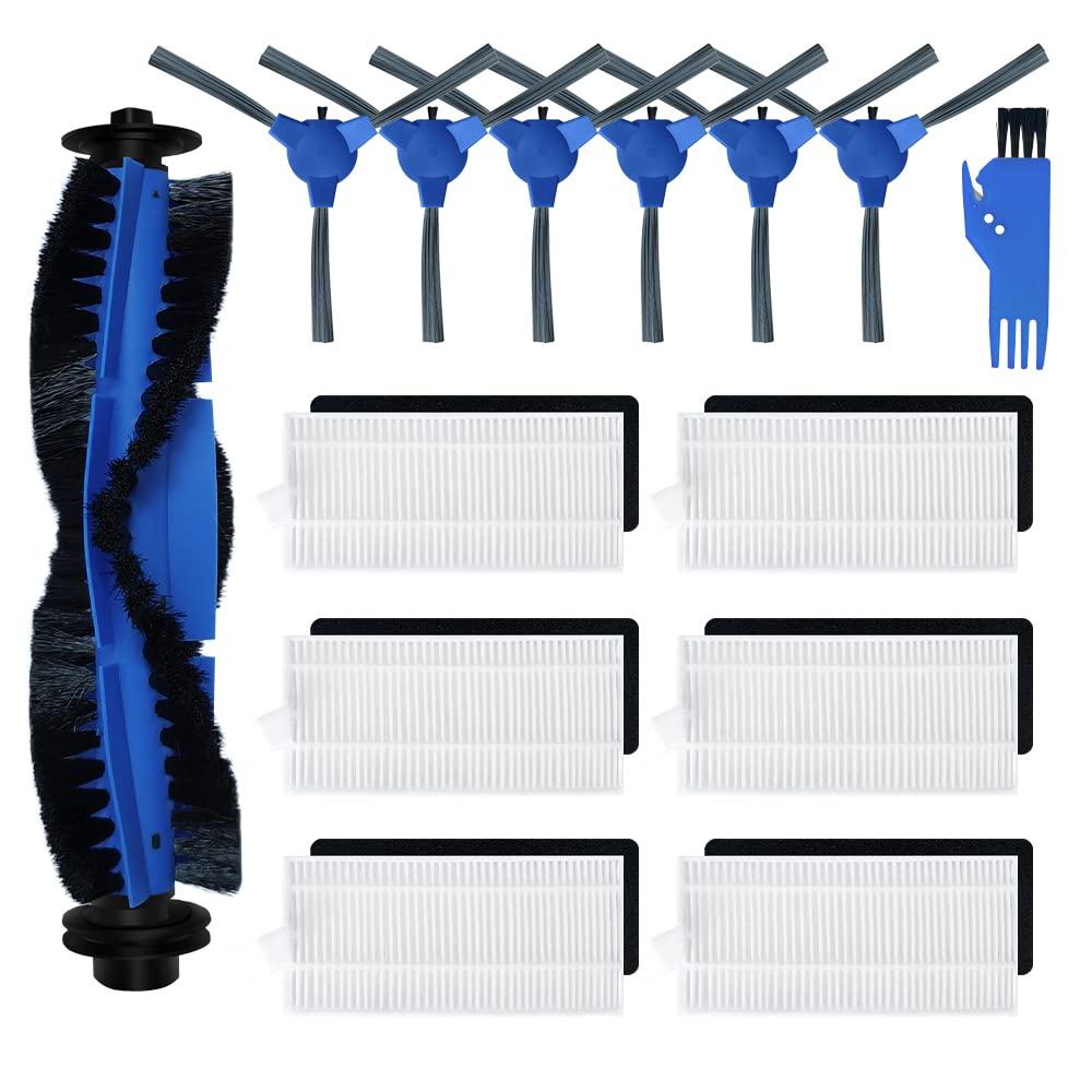 Replacement Parts Kit Compatible with Eufy 11S, 25C, 30C Slim Robotic Vacuum Cleaner - Roller Brush, Edge Brushes, Filter Foam Kit