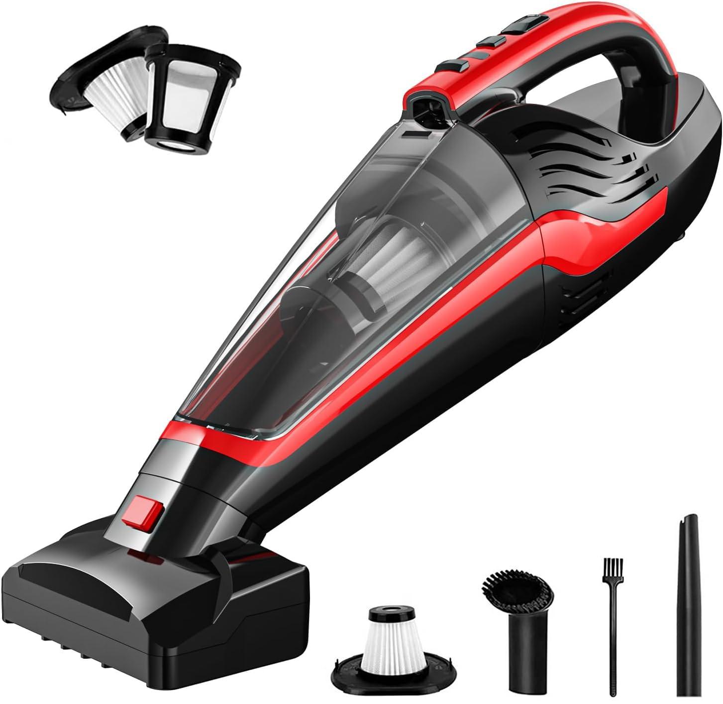 Powerful Cordless Handheld Pet Hair Vacuum Cleaner with HEPA Filter and Motorized Brush