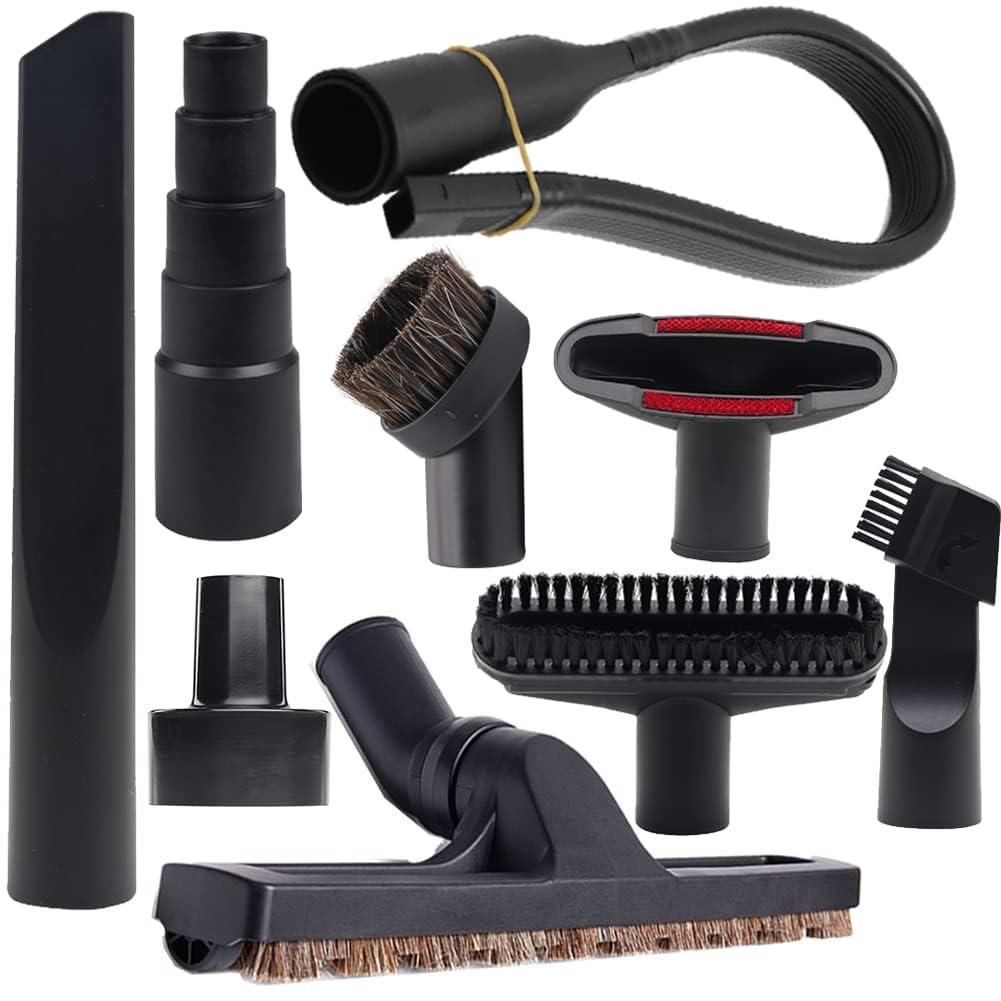 Universal Vacuum Attachments Kit - Hose Adapters, Floor Brush, Crevice Tool Set for All Vacuum Brands
