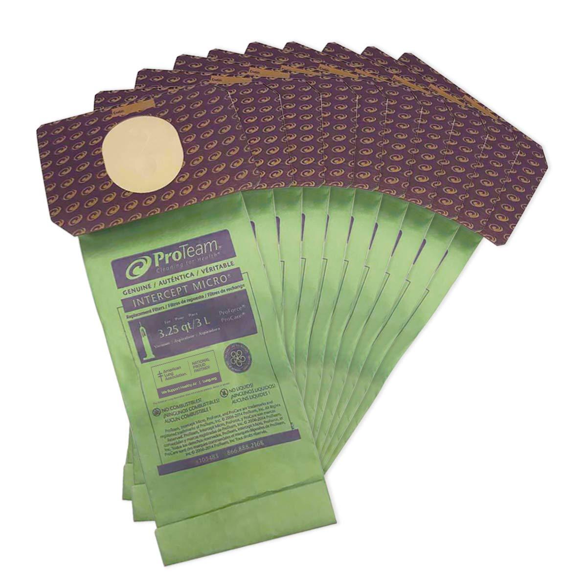 Proteam Intercept Micro Filter Bags - 10-Pack Replacement Filters for Proforce 1200XP & 1500XP Vacuums