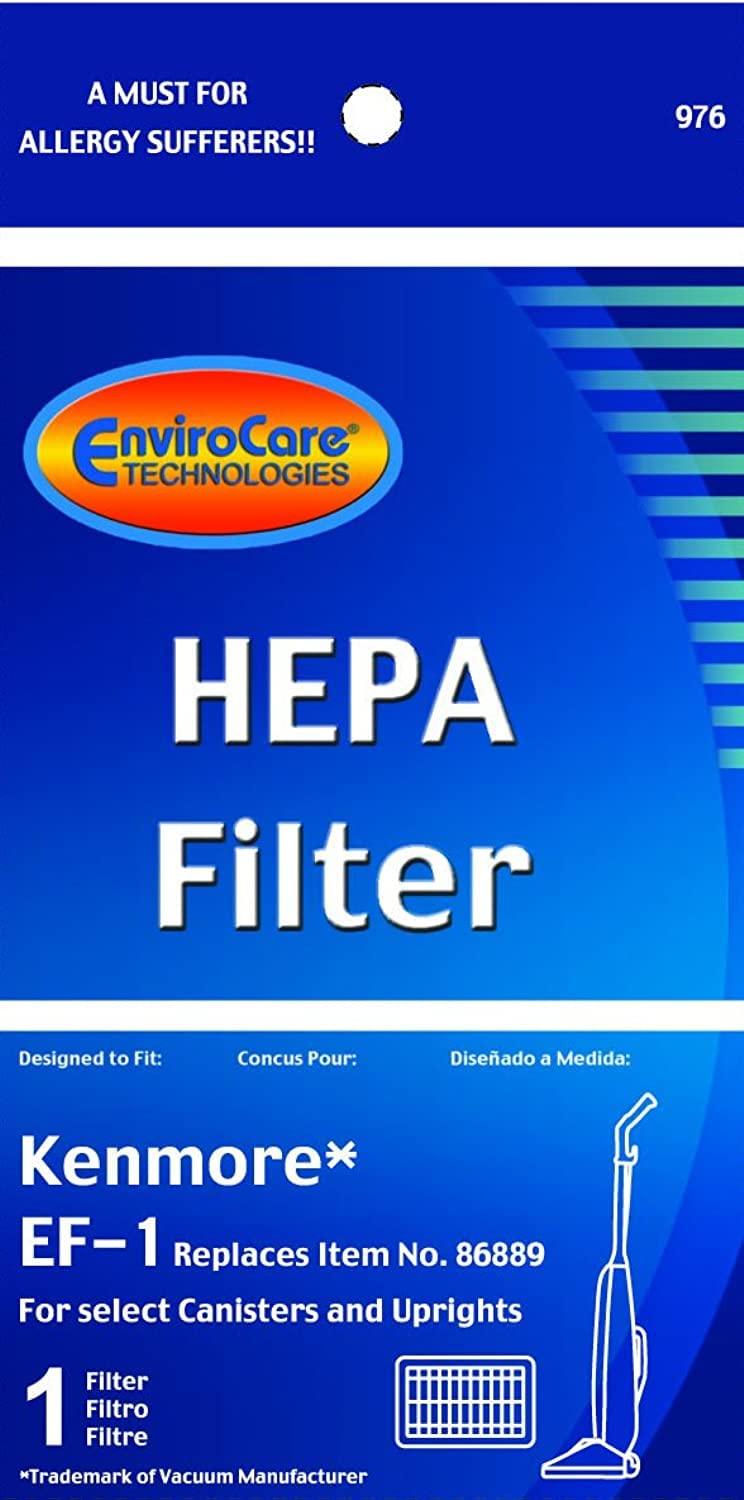 Envirocare HEPA Vacuum Cleaner Filter Replacement for Kenmore EF-1 Uprights and Canisters