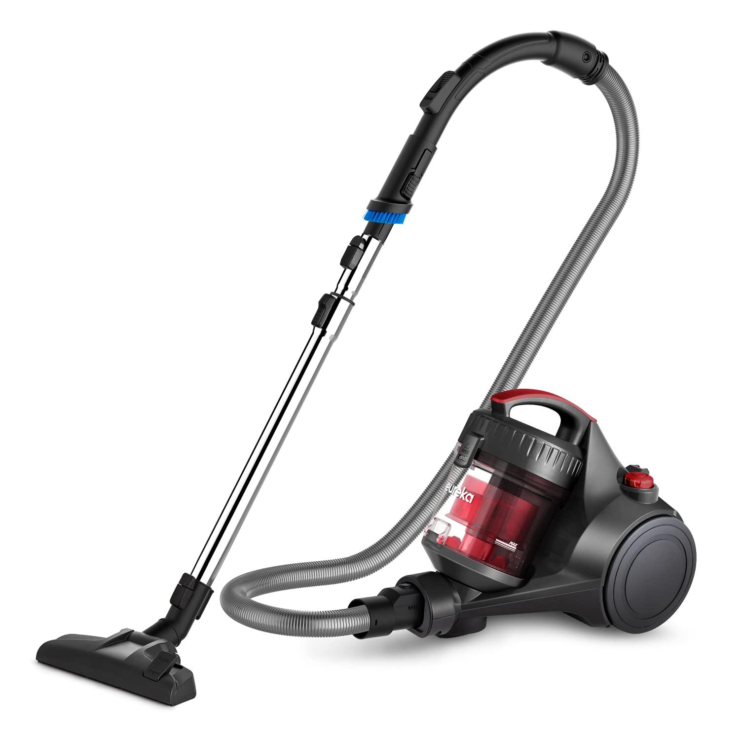 Eureka Whirlwind Lightweight Bagless Canister Vacuum Cleaner for Carpets and Hard Floors, Red - Multi-Surface, Pet Hair Compatible