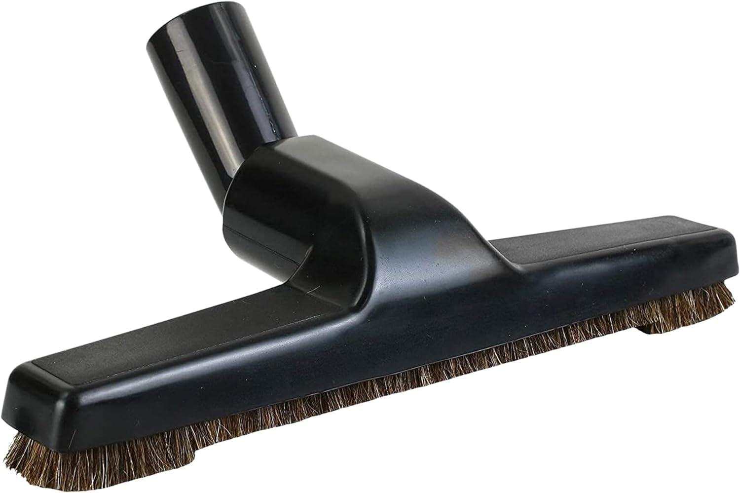 Lightweight Hardwood Universal Vacuum Cleaner Floor Brush 1 ¼ Inch (32Mm) Inner Diameter With Horse Hair Soft Bristles 10” Wide (Black - Plastic)