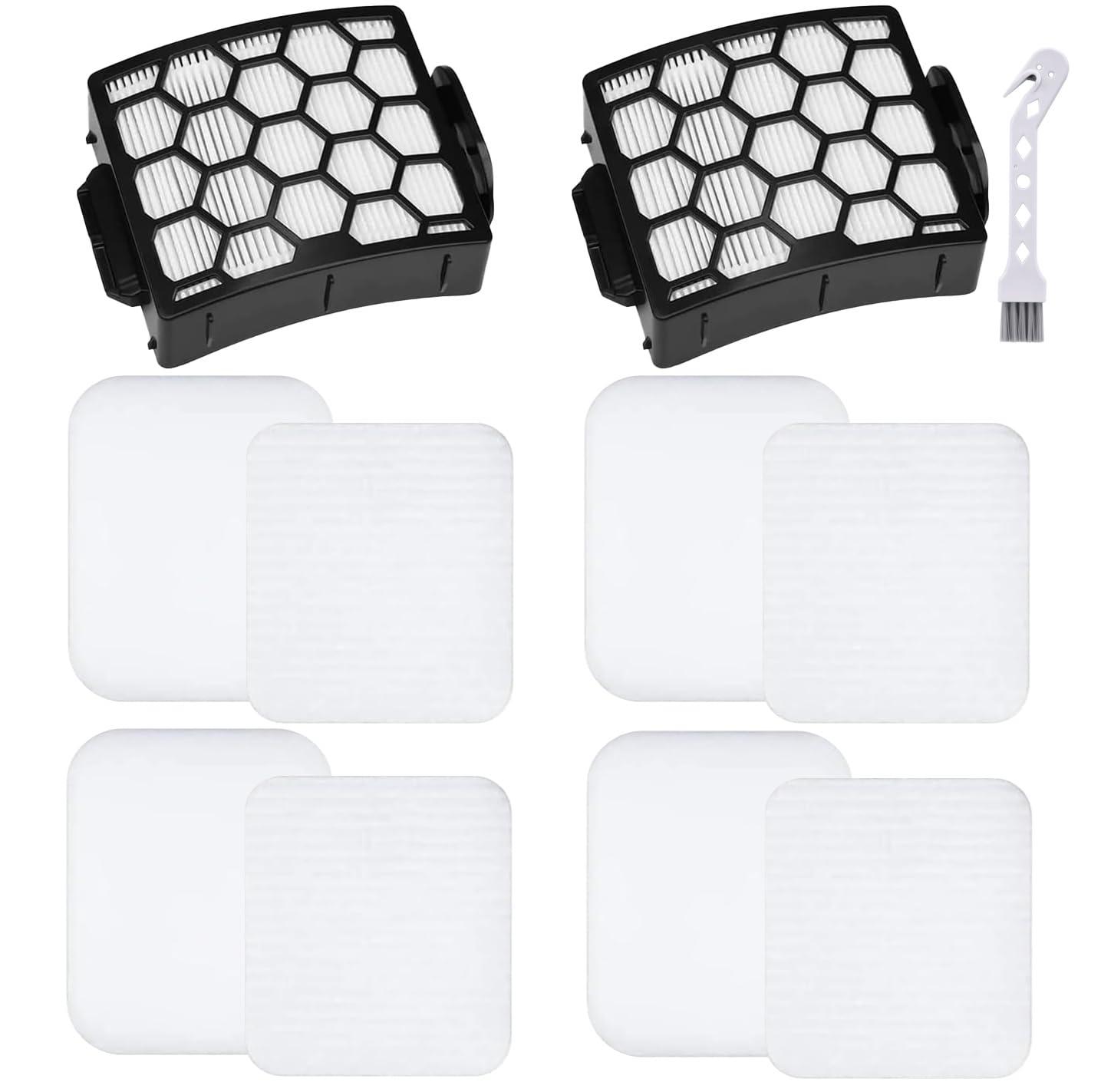 DuoClean UV900 Replacement Filters for Shark UV850 Upright Vacuum - 2 HEPA + 4 Foam + 4 Felt Filter Set