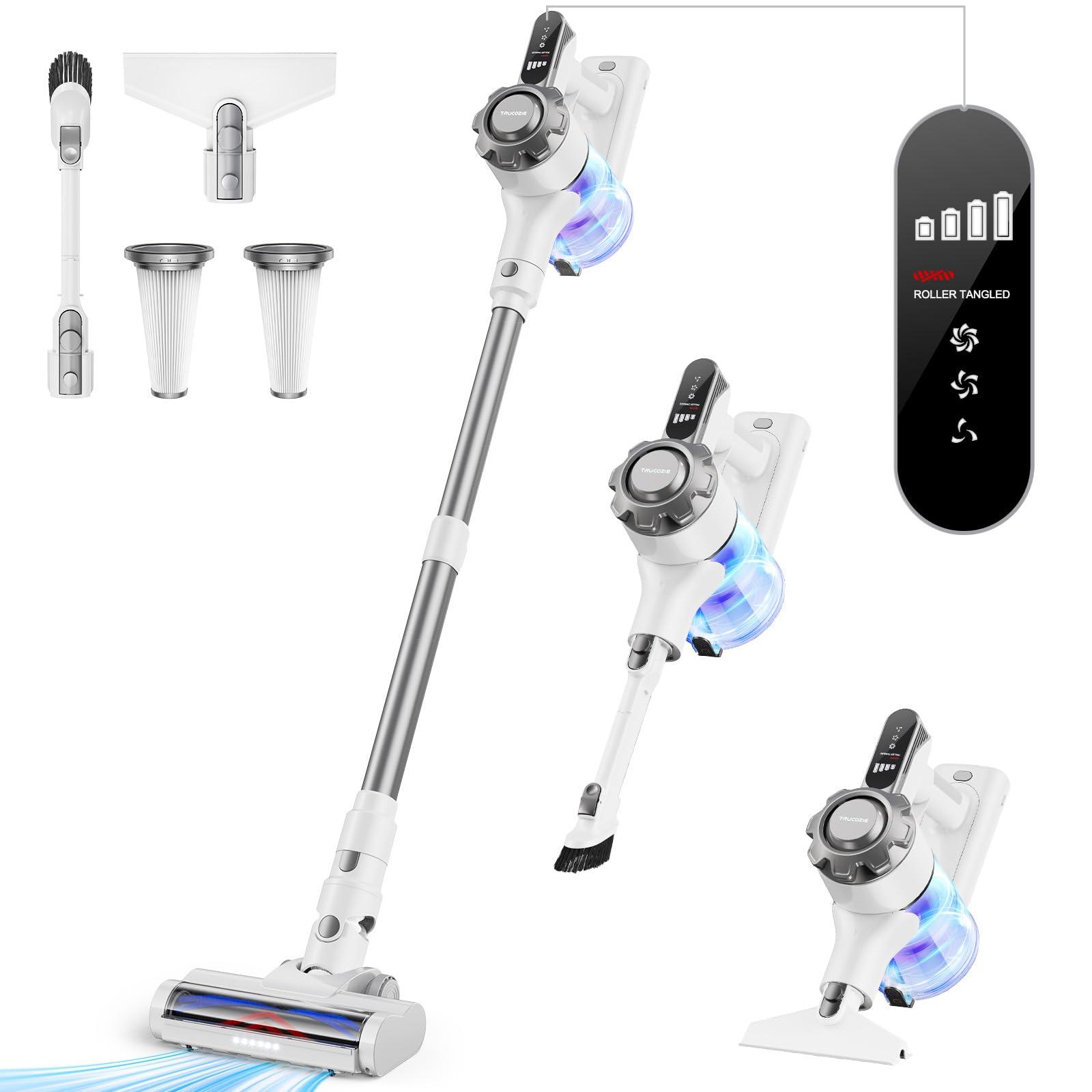 Lightweight Cordless Stick Vacuum Cleaner with 45Mins Runtime and Powerful Suction - Ideal for Carpet, Tile, Pet Hair, Hardwood Floors