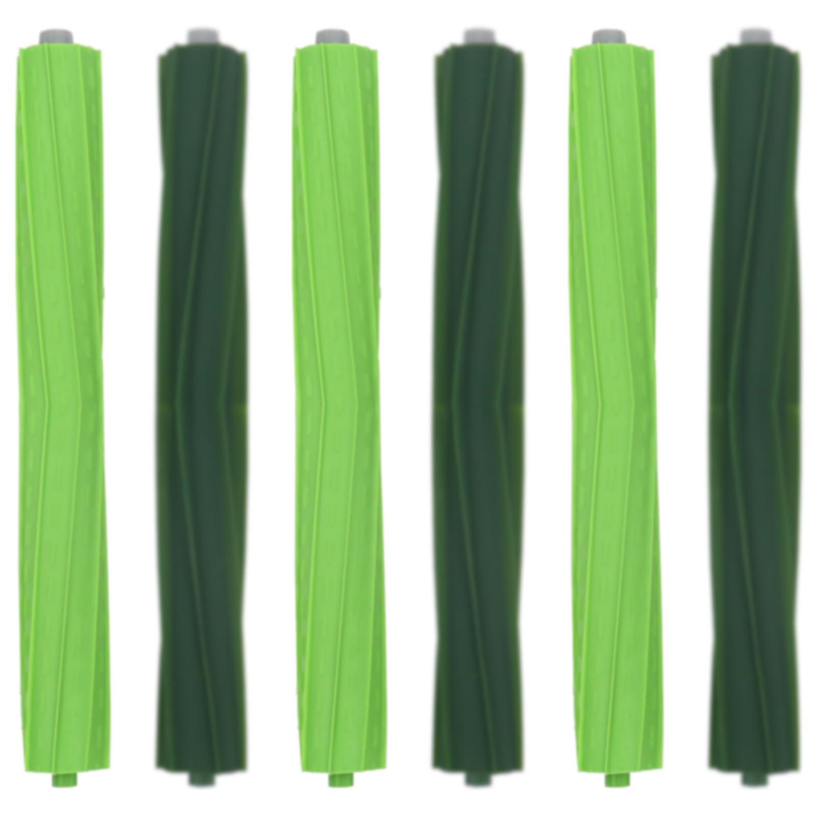 Replacement Rubber Roller Brushes for Roomba S9 (9150) / S9+ (9550) - Pack of 6, Green