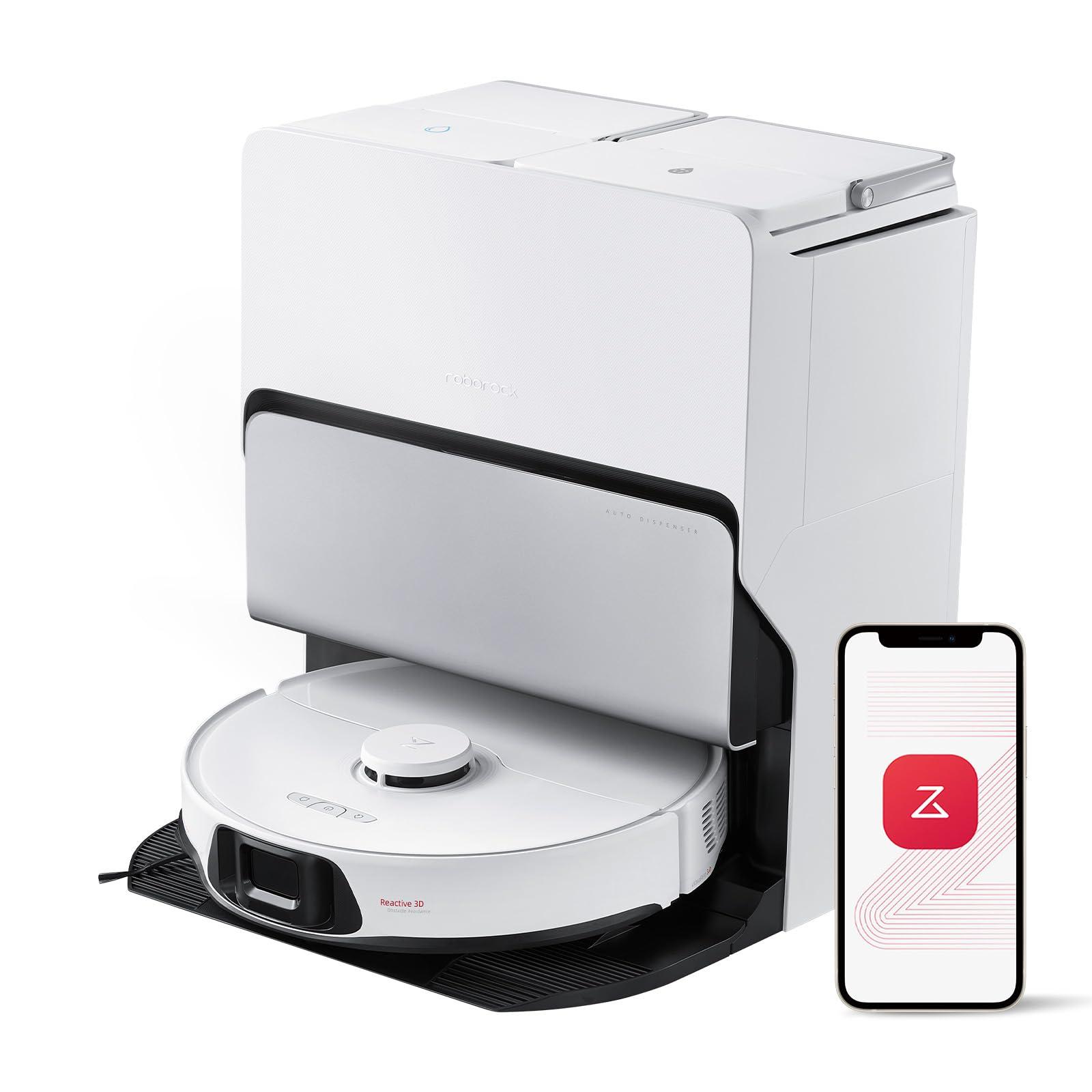 ** Roborock S8 Max Ultra Robot Vacuum and Mop with Powerful Suction, Auto Mop Washing & Drying, Smart Dirt Detection, and Self-Emptying in White

**DESCRIPTION:** 
Elevate your cleaning routine with the Roborock S8 Max Ultra Robot Vacuum and Mop. This cutting-edge device offers an array of advanced features designed to provide unparalleled cleaning performance. With powerful 8000Pa suction, dual vibration modules for high-speed scrubbing, and 20mm mop lifting for efficient carpet care, the S8 Max Ultra ensures spotless perfection in your home.

Equipped with an Advanced FlexiArm Design and Extra Edge Mopping System, this robot vacuum achieves precise edge cleaning with a cleaning precision of less than 1.68mm, reaching even the most challenging spaces under furniture. The innovative RockDock Ultra simplifies maintenance with automatic hot water mop washing, intelligent dirt detection, and automatic detergent dispensing for up to 3 months of cleaning support.

Experience intelligent cleaning with Reactive 3D Obstacle Avoidance and PreciSense LiDAR technology for smart navigation and obstacle avoidance. The Roborock app, featuring cutting-edge AI algorithms, allows you to optimize your cleaning routine with tailored cleaning options, temporary cleaning, and pet area deep cleaning. Seamlessly manage your cleaning sessions with smart suggestions for No-Go Zones and 3D mapping integration.

Sleek, efficient, and self-sufficient, the Roborock S8 Max Ultra is the ultimate cleaning companion for a fresh and hygienic living space.