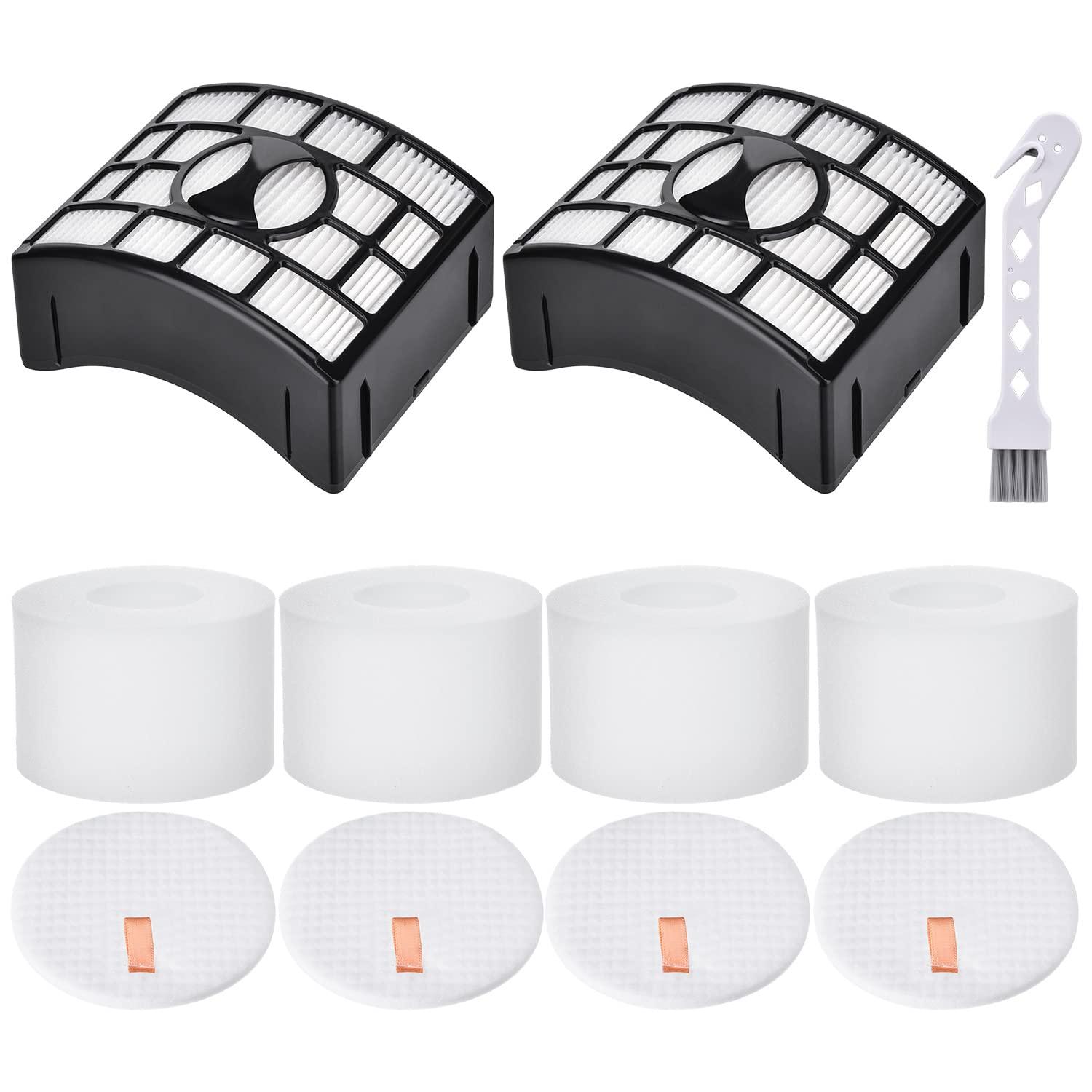 HEPA Filter Replacement Set for Shark DuoClean Rotator Lift Away Upright Vacuum Models NV601 NV611 NV770 UV700, 2 HEPA Filters + 4 Foam & 4 Felt Filters, XFF600 XHF600