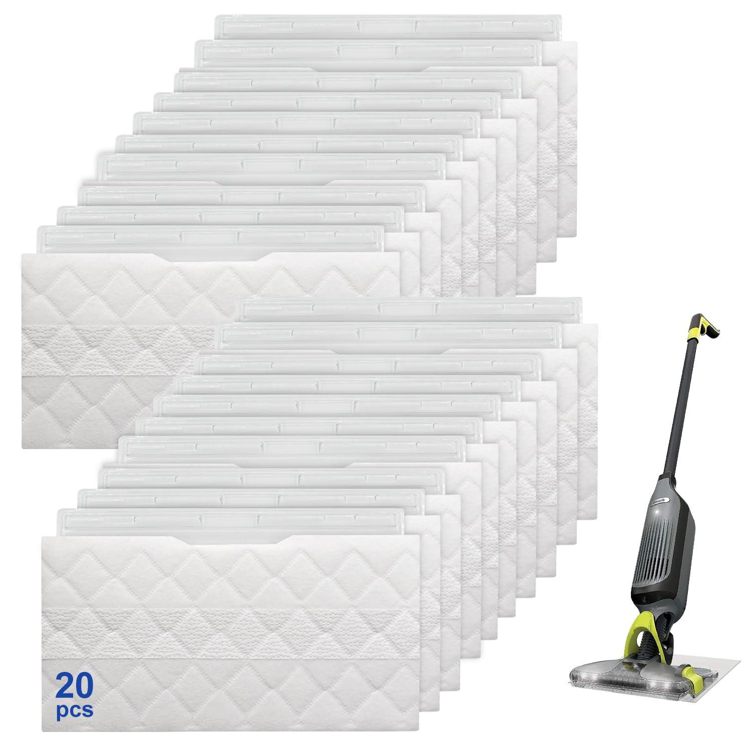 20 Pack Vacmop Pad Refills for Shark Vacmop VM252 VM251 VM200 - Thick, Disposable Hard Floor Vacuum Mop Pads
