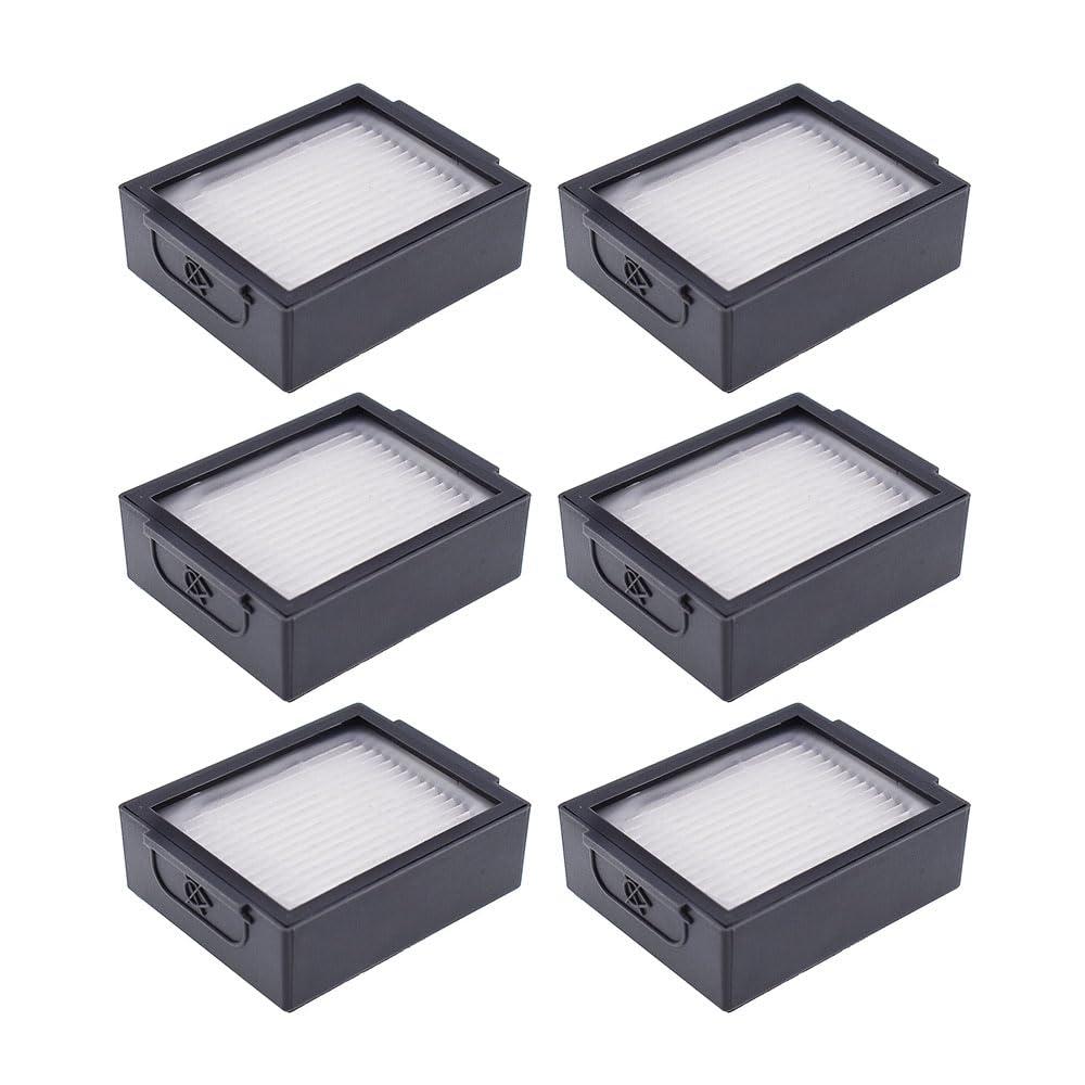 High-Efficiency HEPA Filters Replacement for iRobot Roomba E I & J Series - Compatible with E5 E6 I1 I1+ I3 I3+ I4 I4+ I6 I6+ I7 I7+ I8 I8+ J7 J7+ And Combo J5 J5+ I5 I5+ Plus Robot Vacuums, 6-Pack