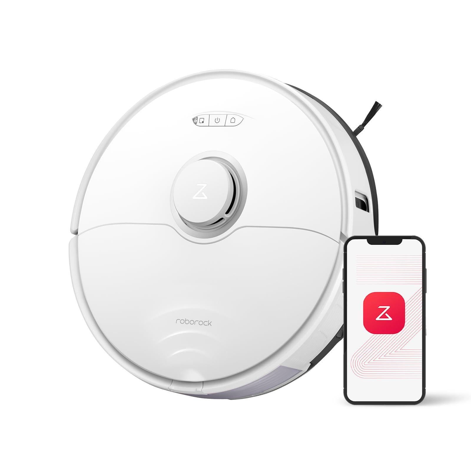 Roborock S8 Robot Vacuum and Mop Cleaner | Duoroller Brush | 6000Pa Suction | ReactiveAI 2.0 Obstacle Avoidance | Sonic Mopping | Auto Lifting Mop | Works with Alexa | Perfect for Pet Hair | White