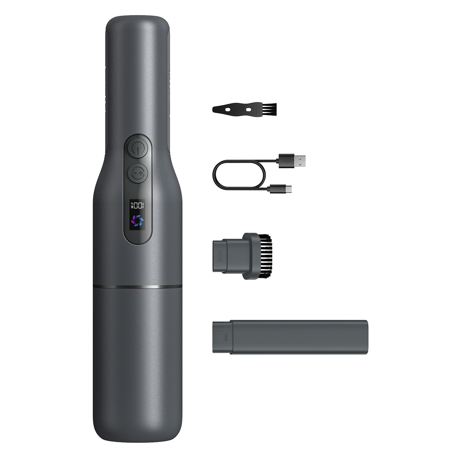 Fanttik Slim V7 Pocket Car Vacuum with Smart LED Display, Cordless Handheld Mini Vacuum Cleaner for Car and Home, 11000Pa High Power, Fast Charge