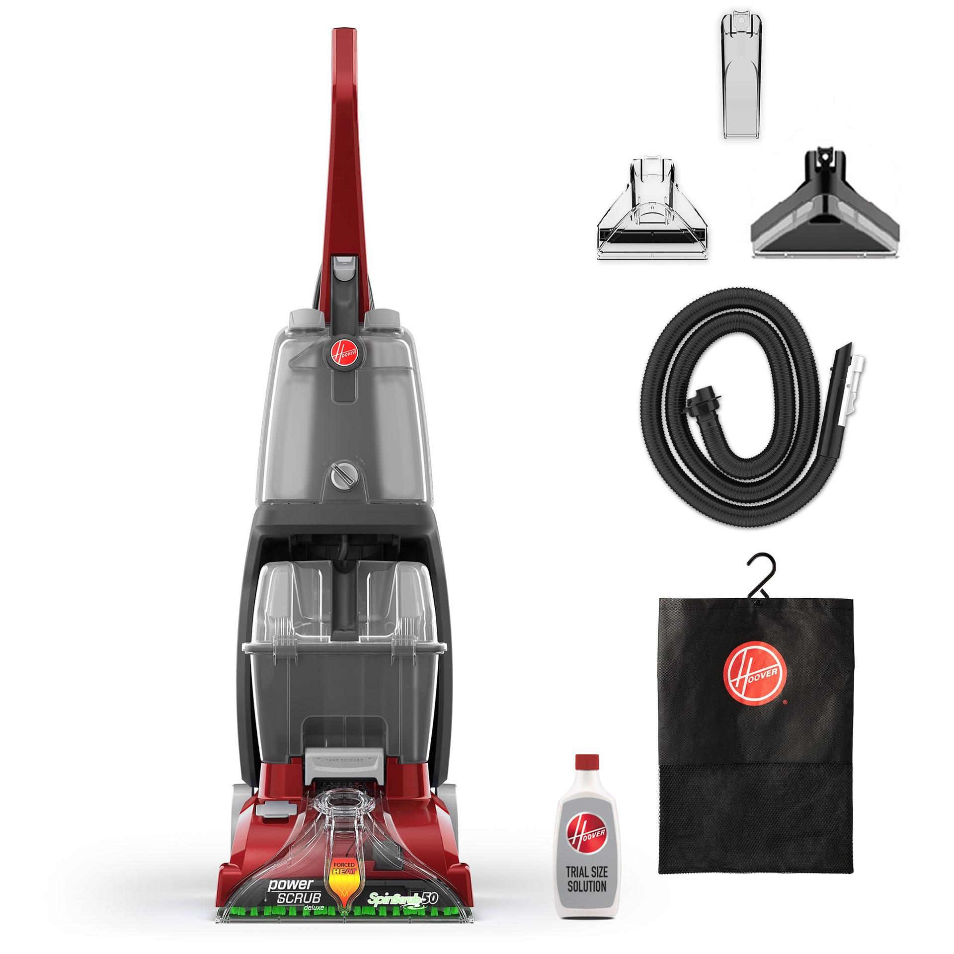 Hoover Powerscrub Deluxe Carpet Cleaner Machine with SpinScrub Brushes and HeatForce Technology