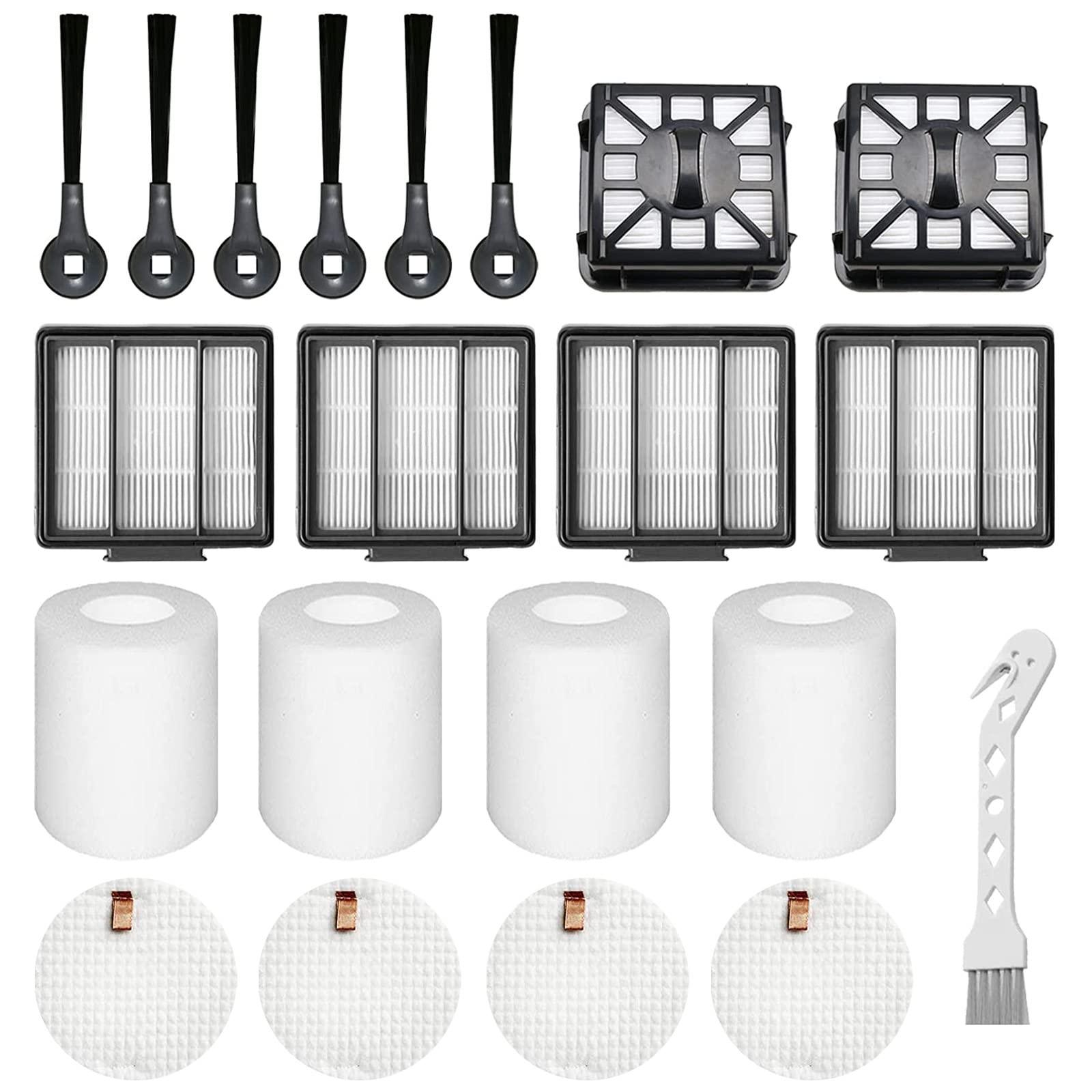 Shark IQ R101AE Replacement Parts Set - 4 Filters, 6 Side Brushes, Foam & Felt Filters Kit