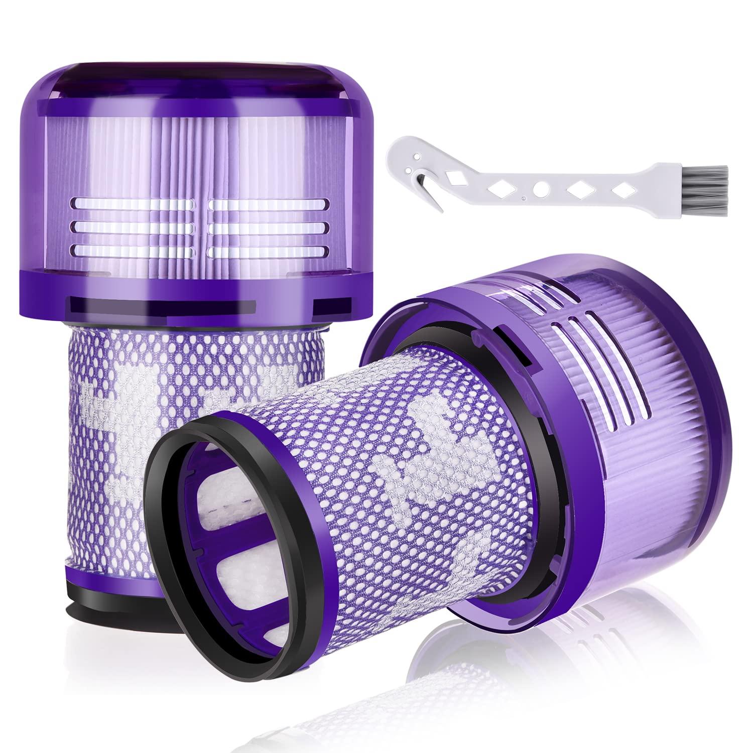 2-Pack Budget-Friendly Replacement Filters for Dyson V12 Detect Slim Cordless Vacuum, Compatible with Part 971517-01