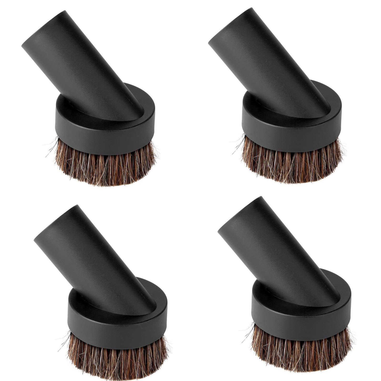 Soft Bristle Round Vacuum Brush Attachment Set - Pack of 4, Compatible with Most Vacuum Cleaners