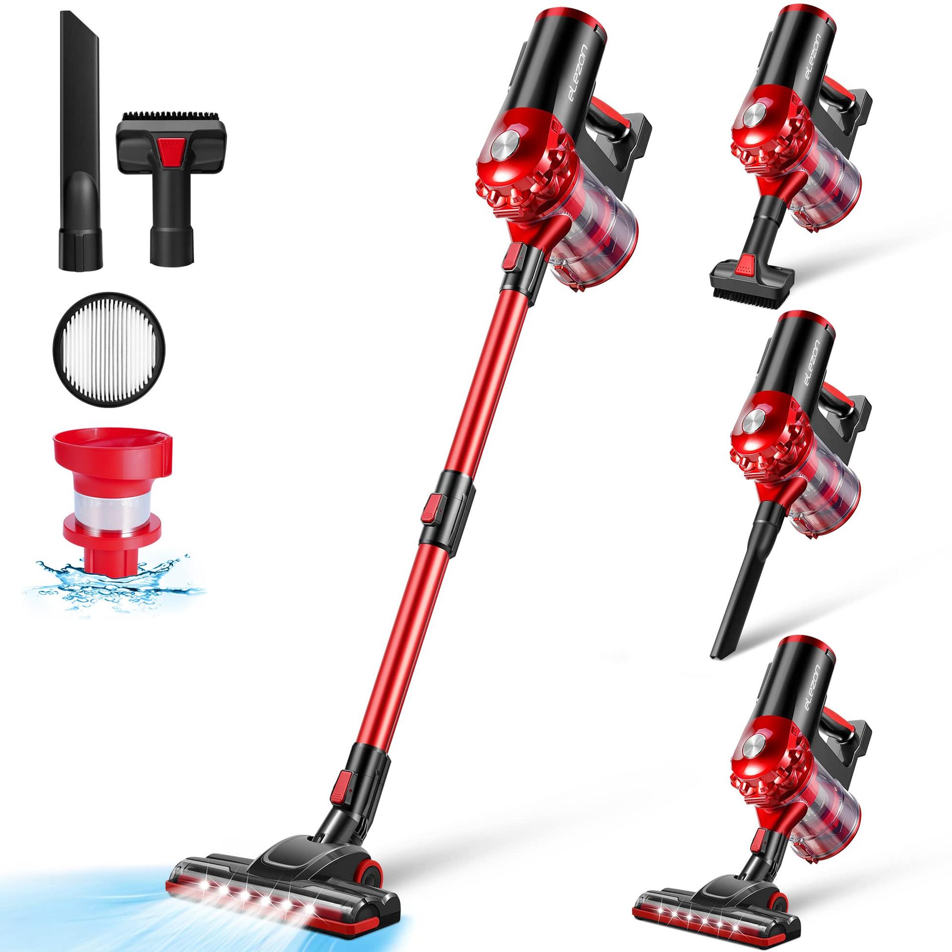 Elezon A200 Cordless Vacuum Cleaner with Powerful Suction, Multi Cyclone Bagless HEPA Filter, Lightweight Portable Stick Handheld Vacuum for Home Hardwood Floor Tile